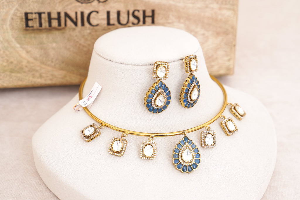 Sapphire Bloom Choker Set