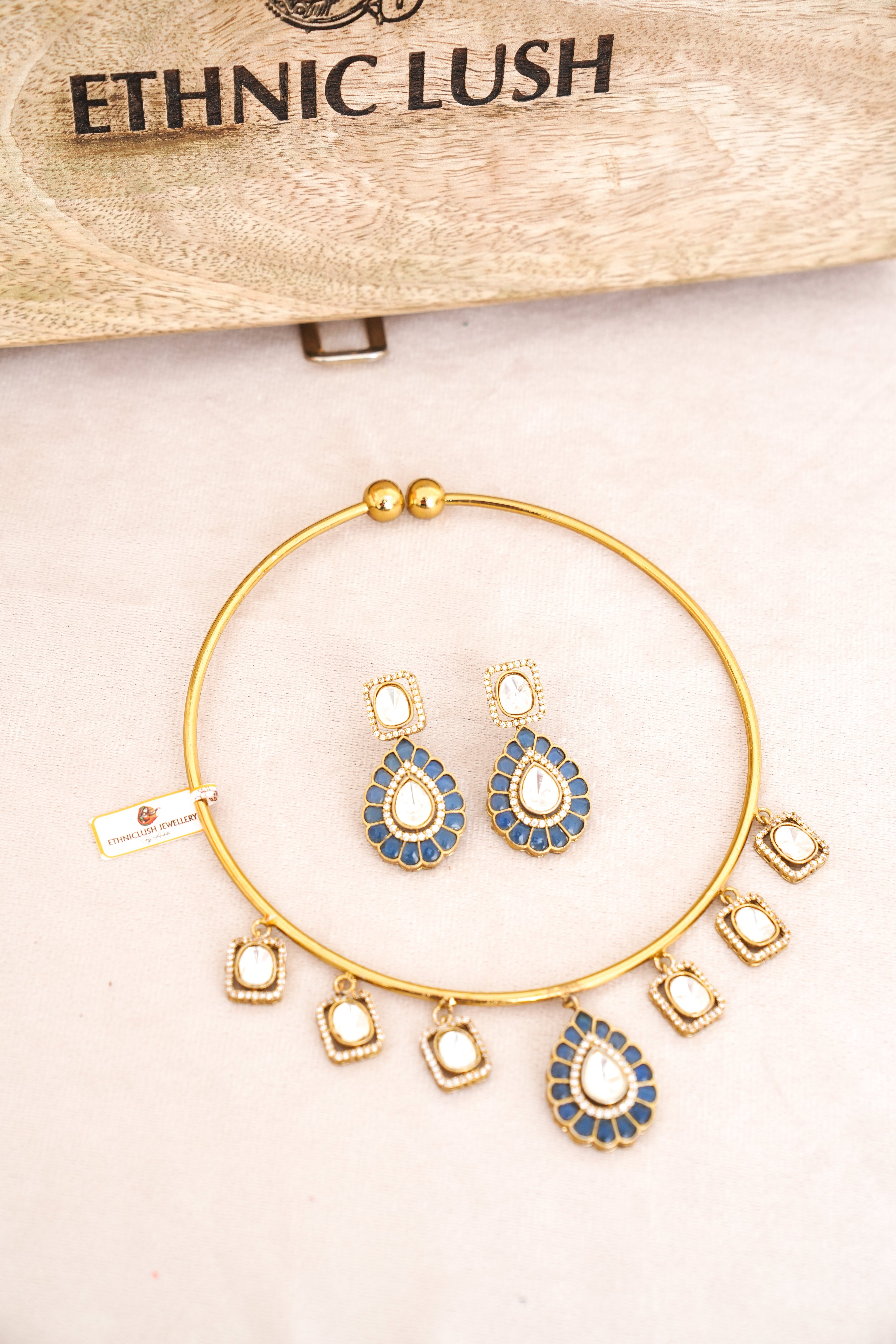 Sapphire Bloom Choker Set