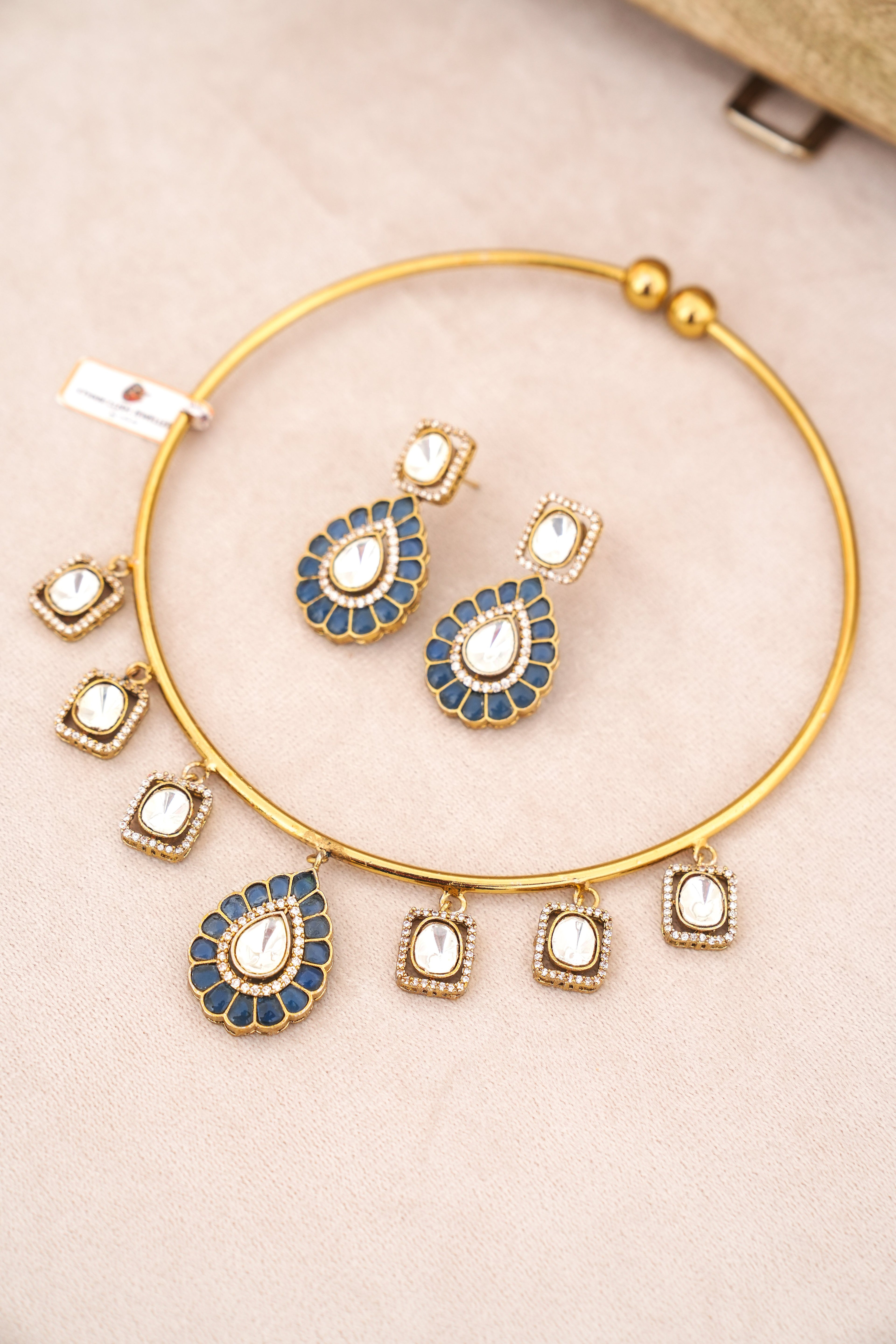 Sapphire Bloom Choker Set