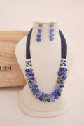 MultiStrand Blue Beaded Necklace Set