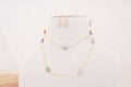 Natural Gemstone Station Necklace & Matching Earrings Set | Gold Finish | Multiple Stone Variants