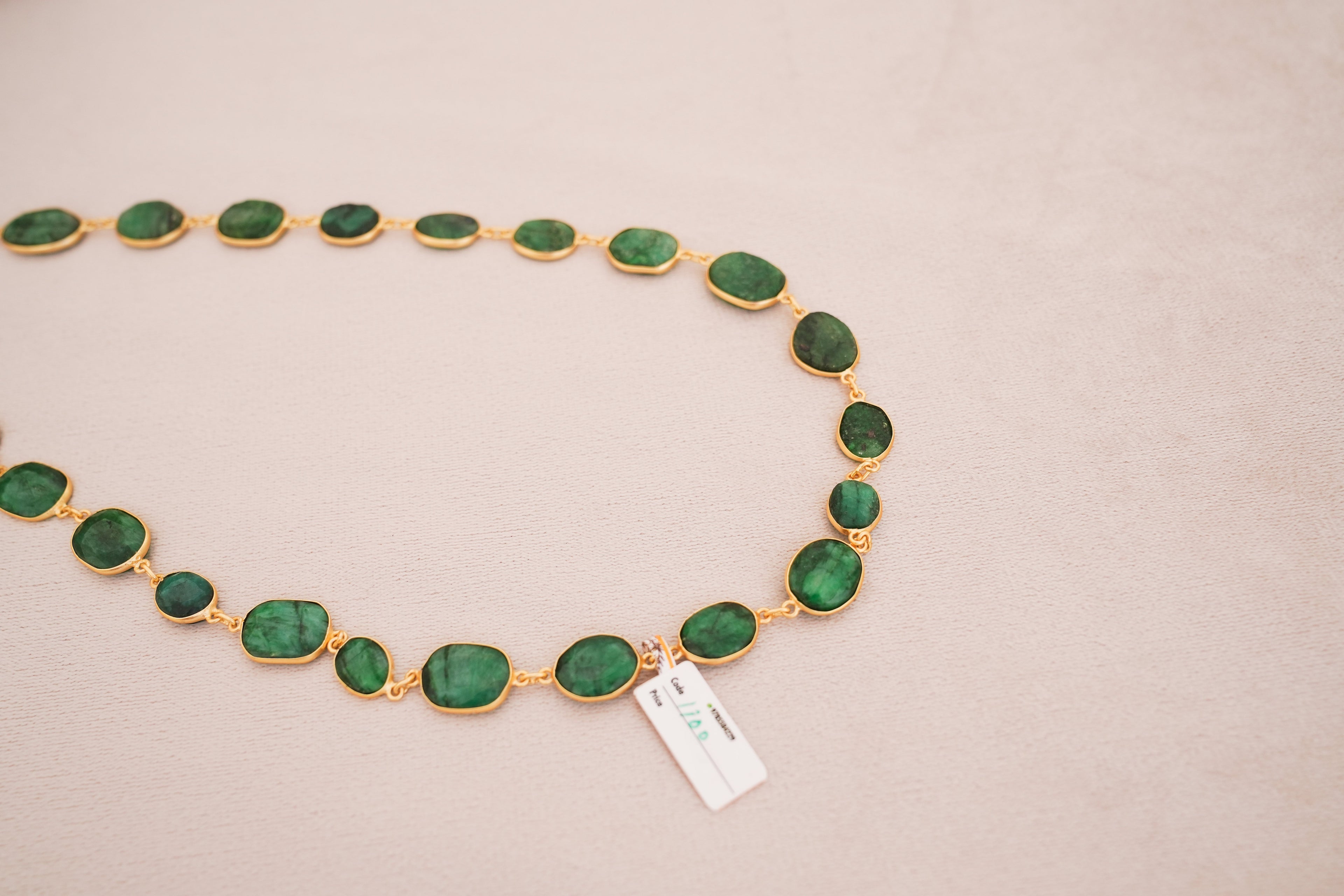 Natural Gemstone Bezel Station Necklace | Gold Finish | Multiple Stone Variants
