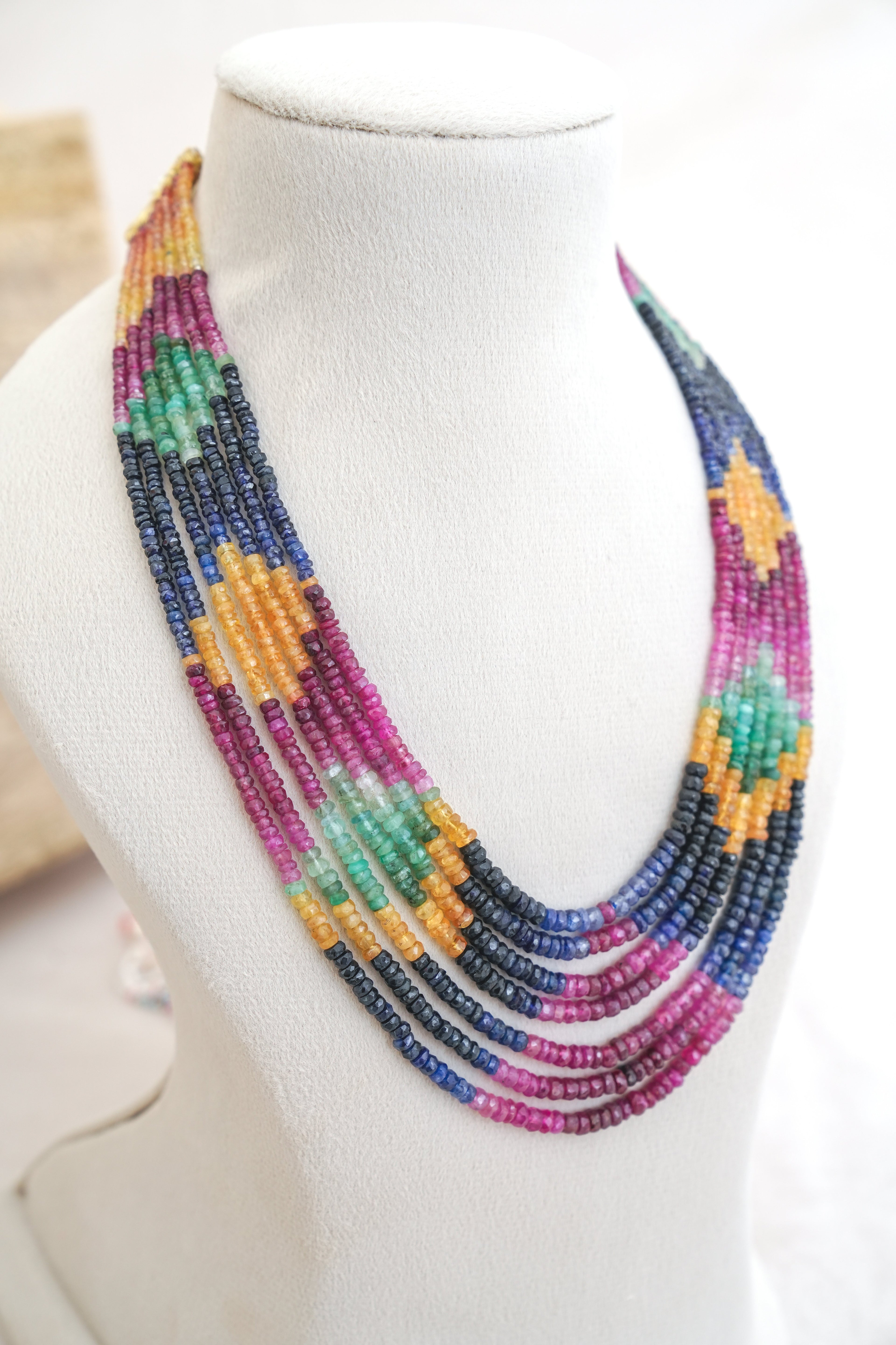 Spectrum Harmony Multi Strand Gemstone Necklace
