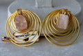 Golden Orbit Gemstone Earrings