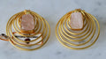 Spiral Radiance Pink Stone Earrings