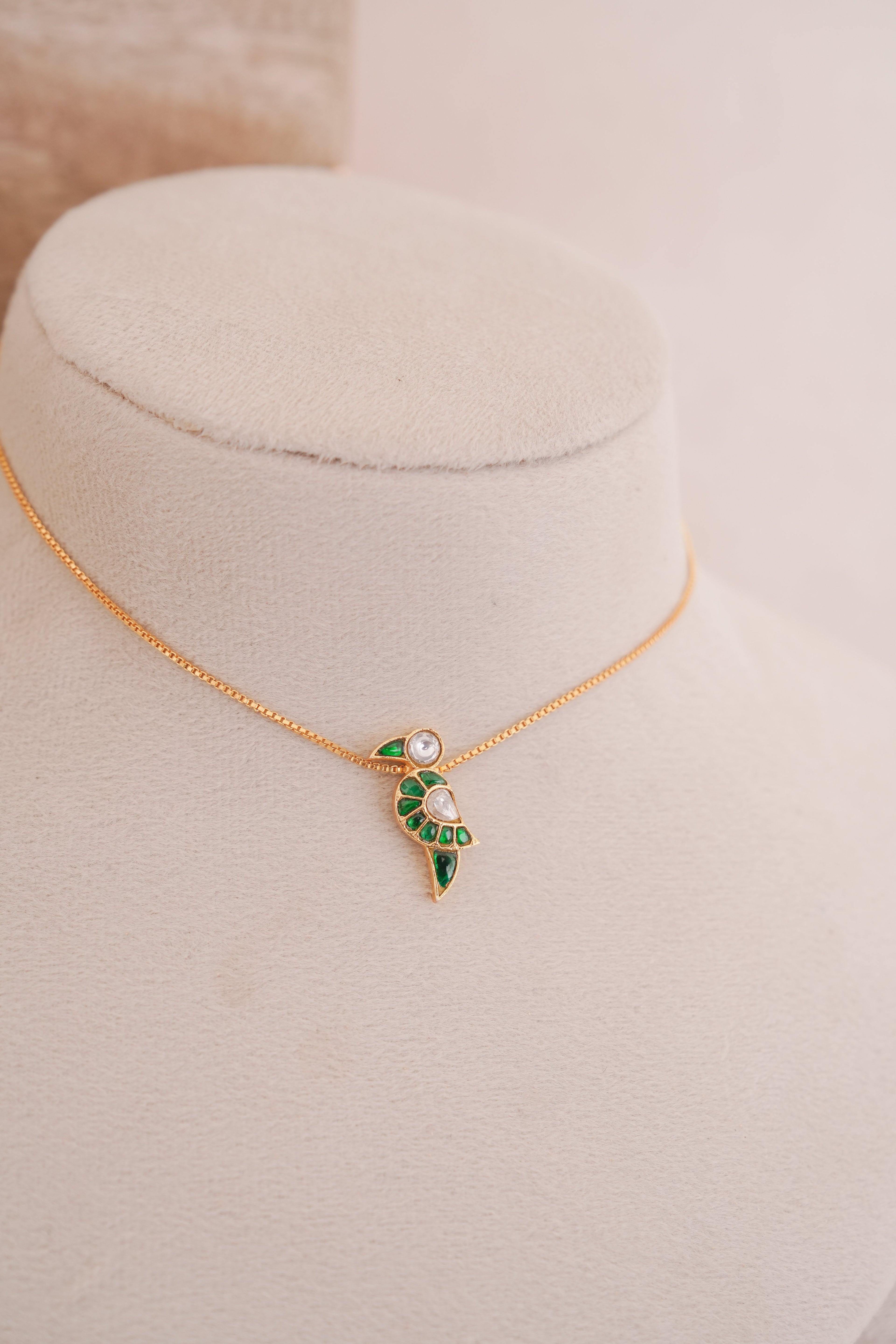 Handcrafted Kundan Bird Pendant Necklace Set