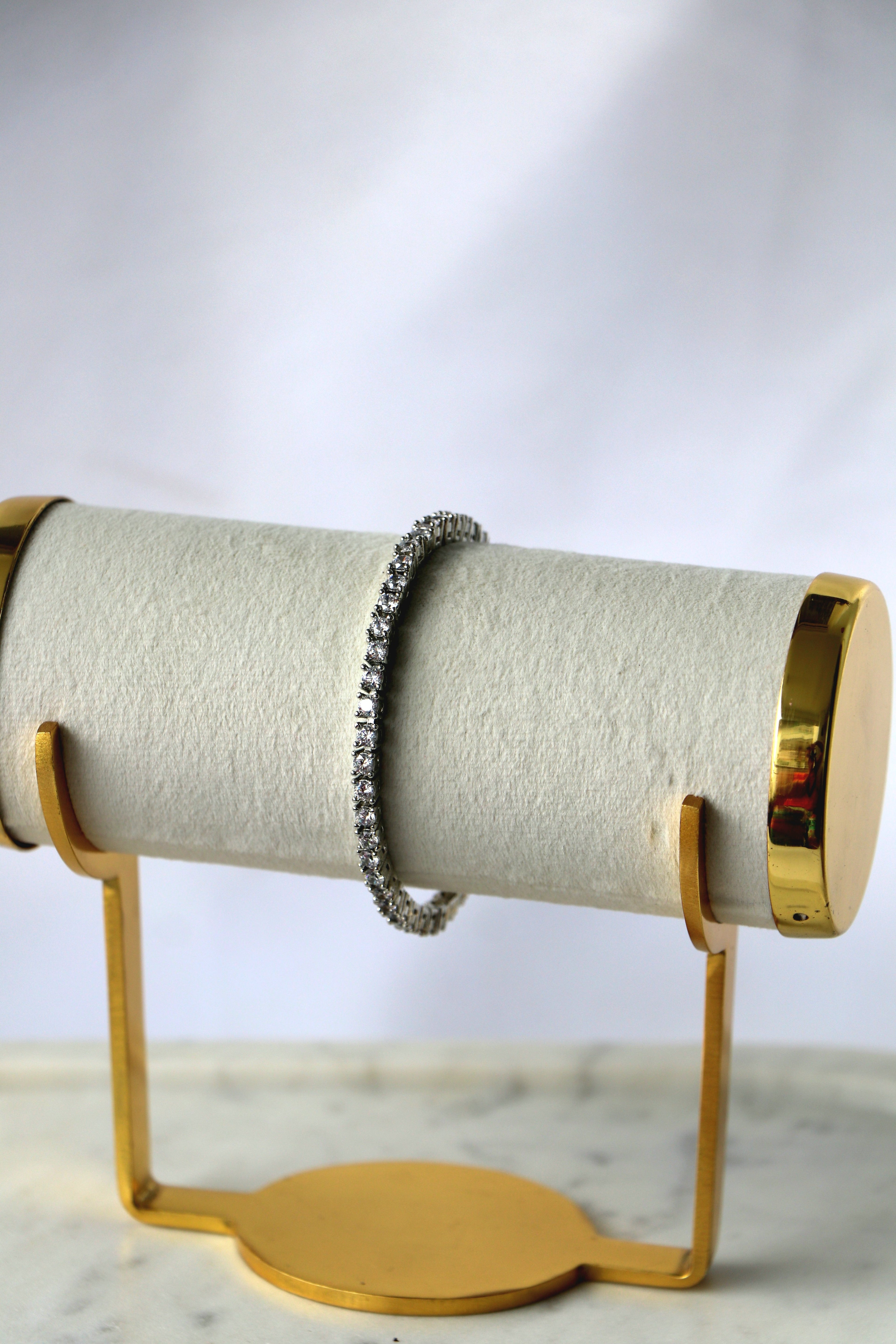 silver tennis bracelet 