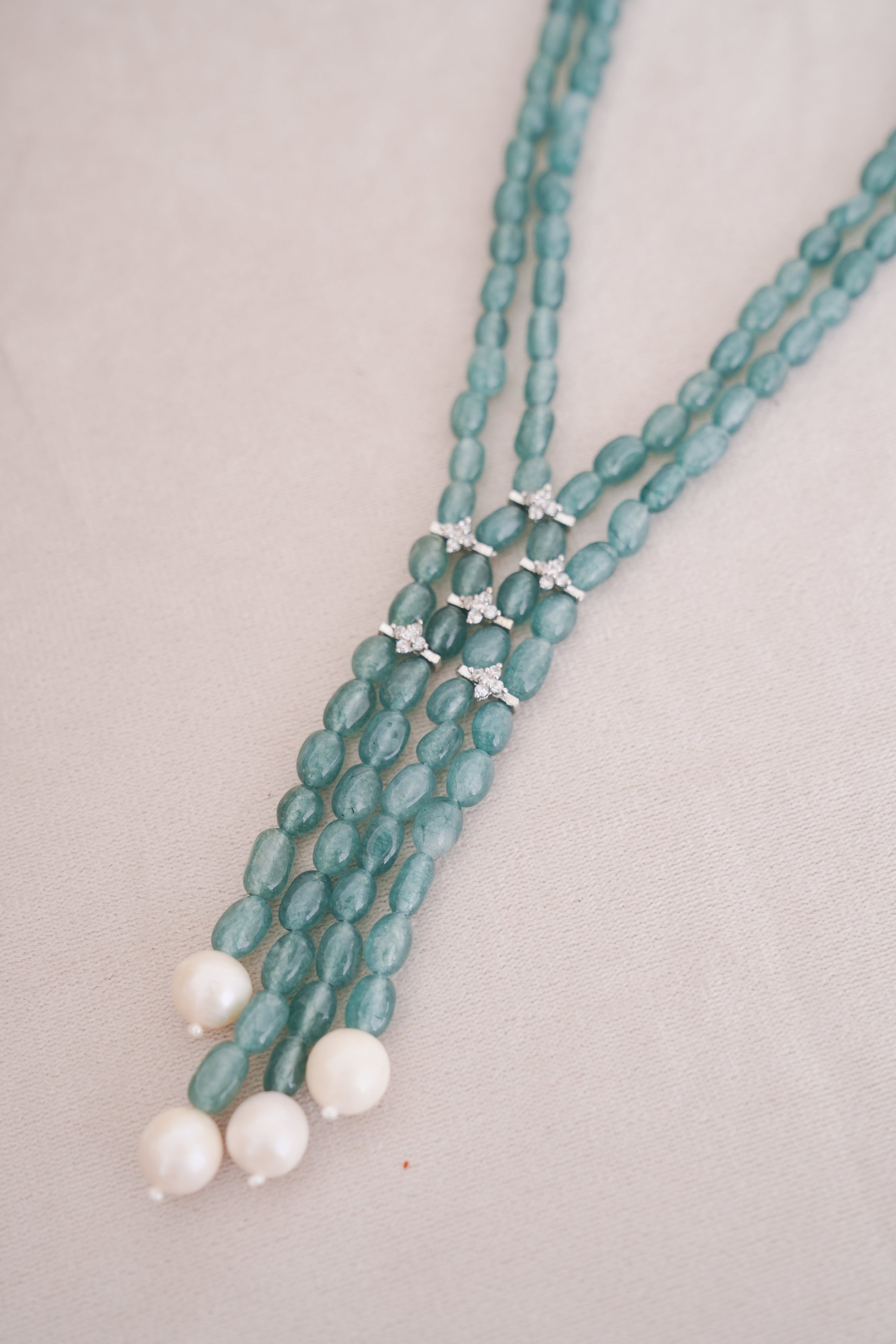 Mystic Natural Gemstone Multi-Strand Tassel Necklace