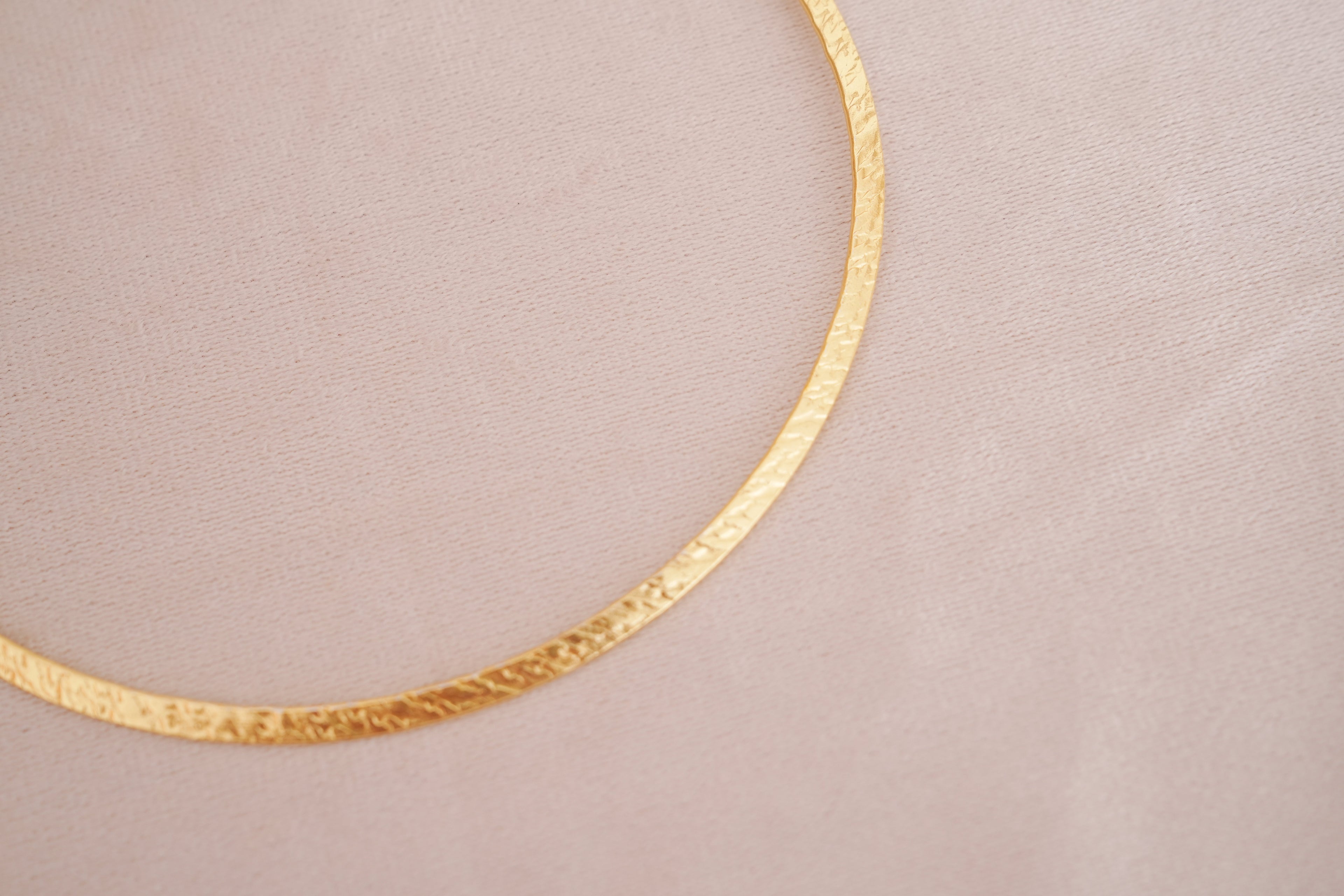 Sunlit Textured Brass Hasli Necklace