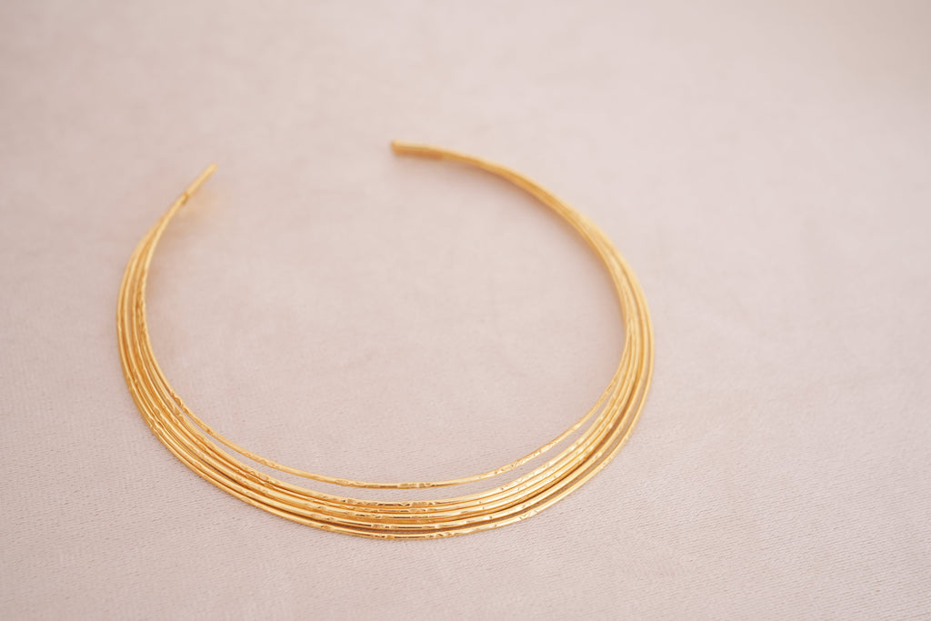 Multi-Strand Brass Hasli Necklace