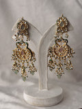 Traditional Peacock Motif Kundan Earrings