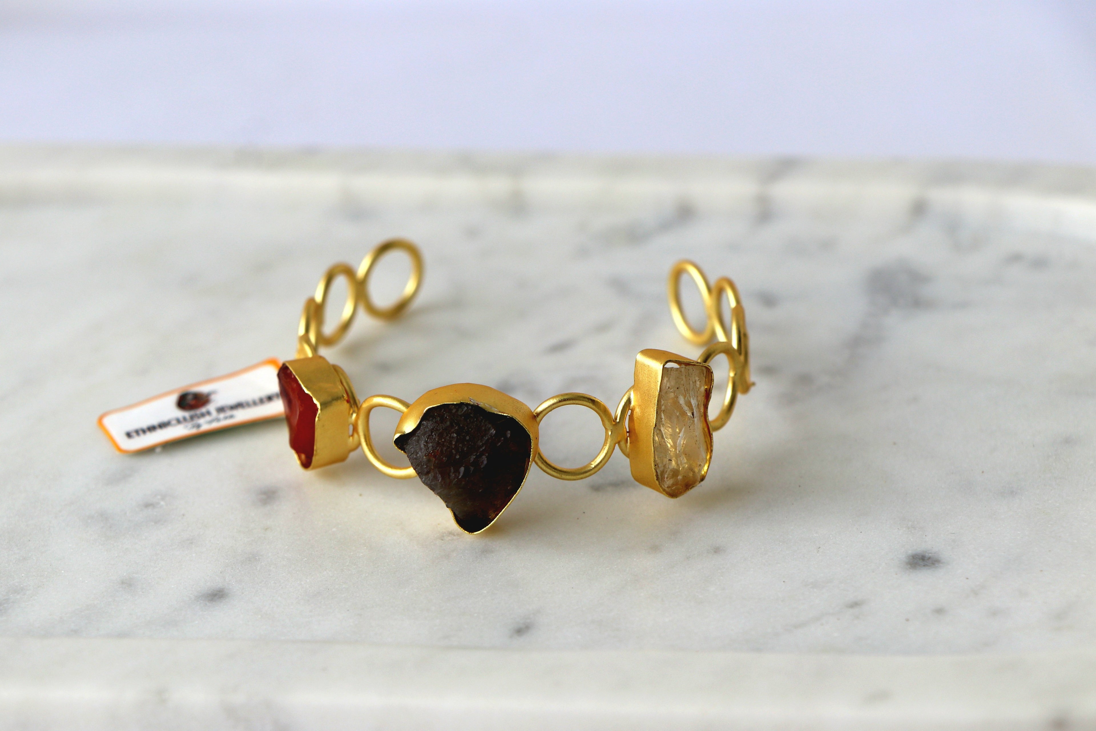 Ruby Amethyst Quartz Triad Bracelet