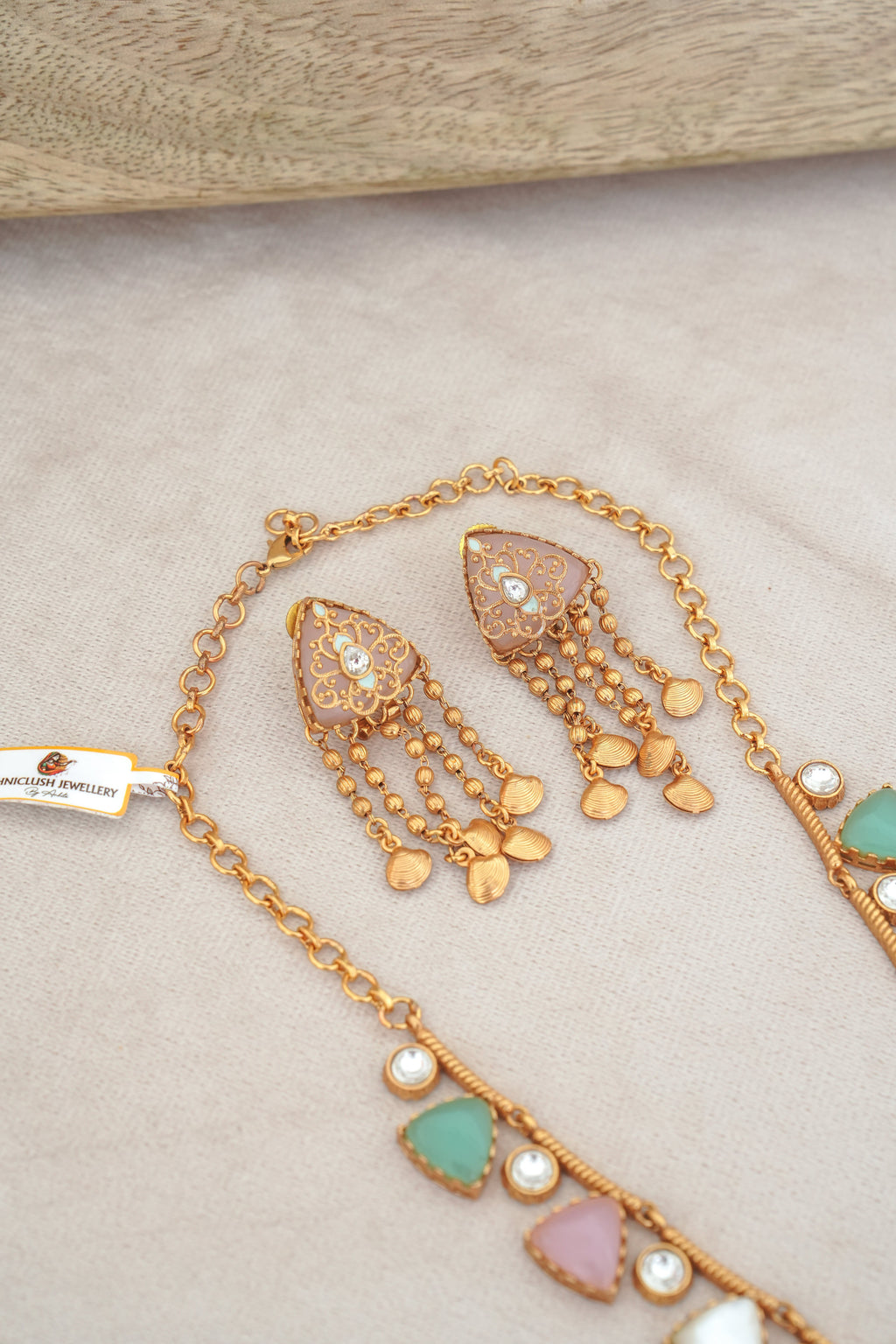 Triad Harmony Statement Necklace  Earrings Set