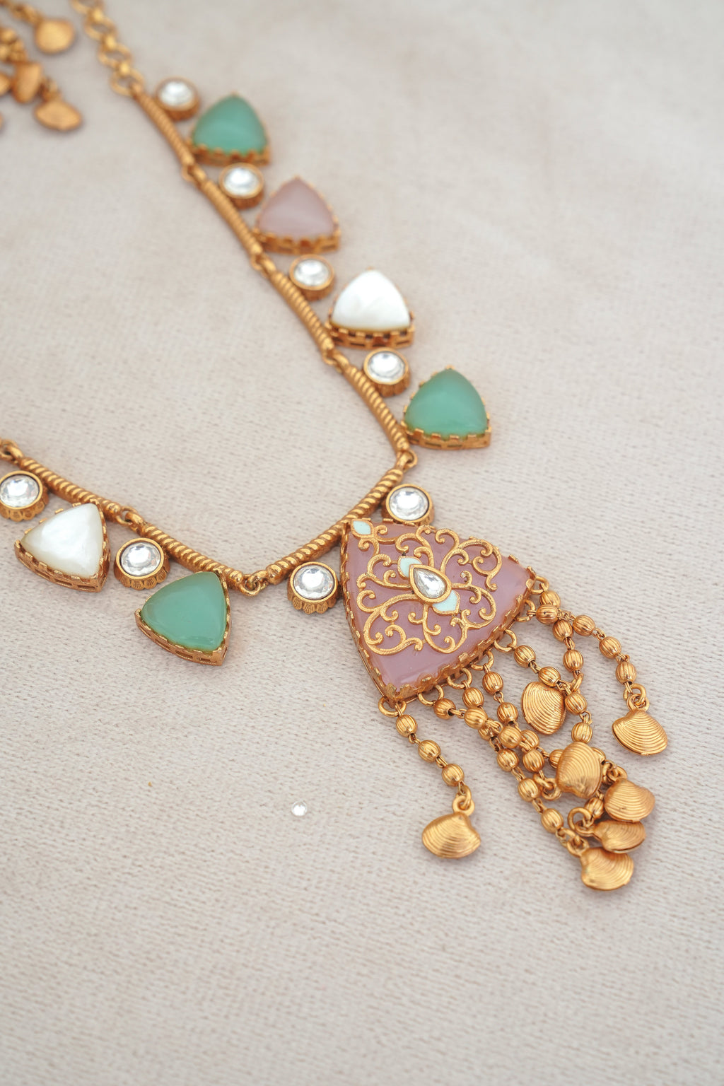 Triad Harmony Statement Necklace  Earrings Set