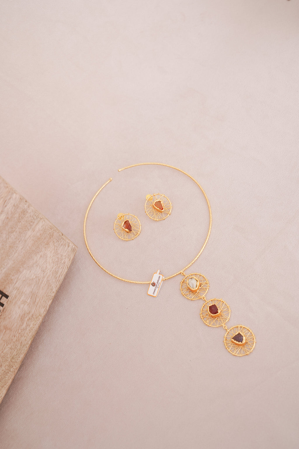 Celestial Web Multicolour Wire Brass Hasli Set