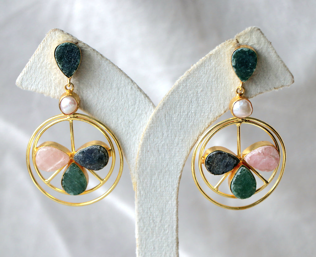 Trinity Bloom Gold Earrings