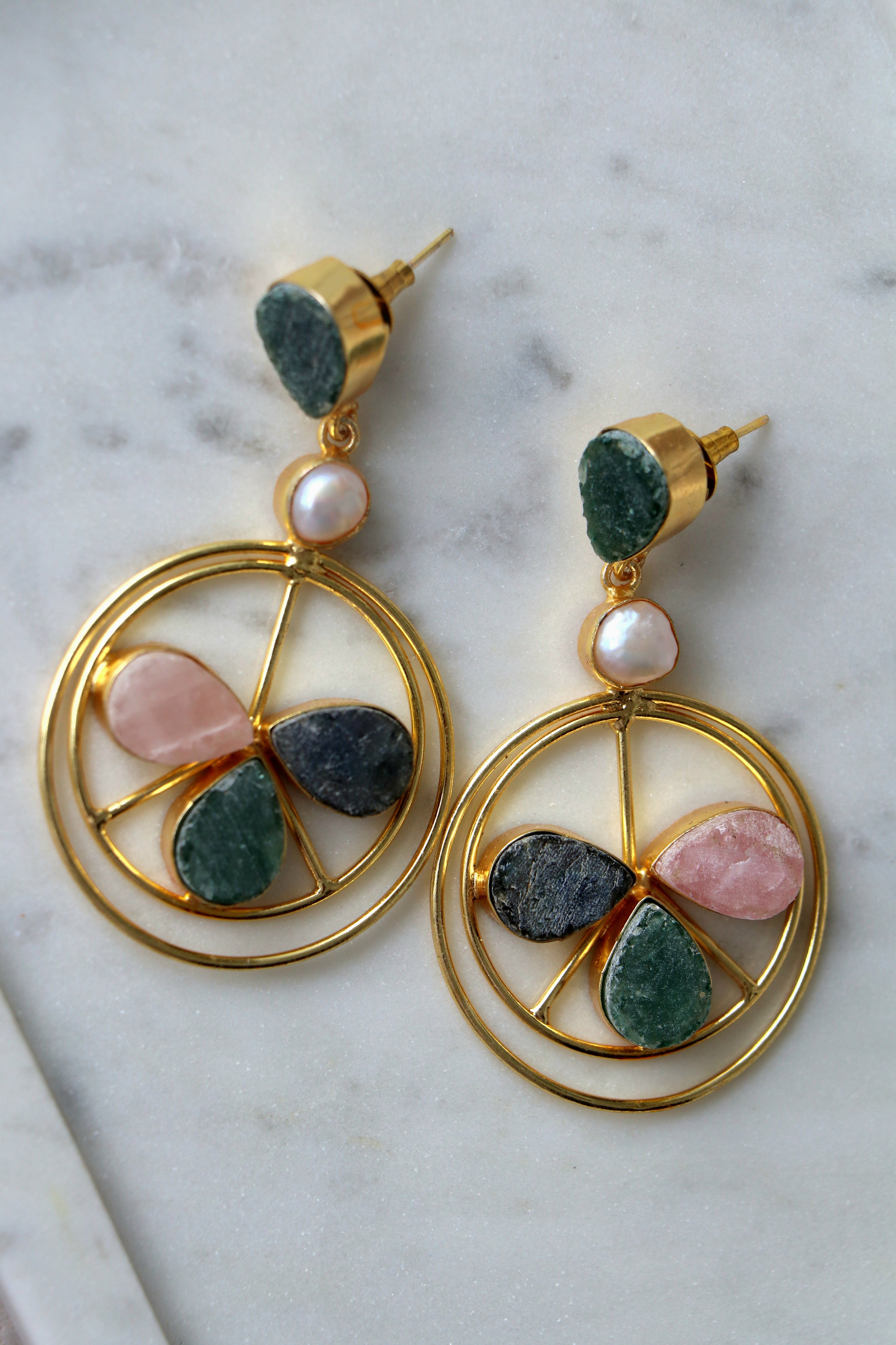 Trinity Bloom Gold Earrings