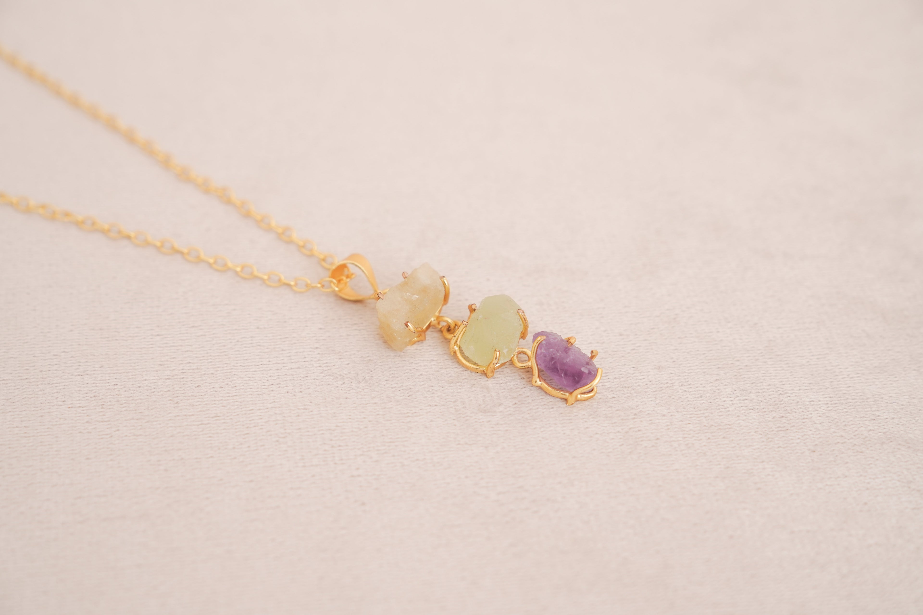 Trinity Cascade Gemstone Necklace