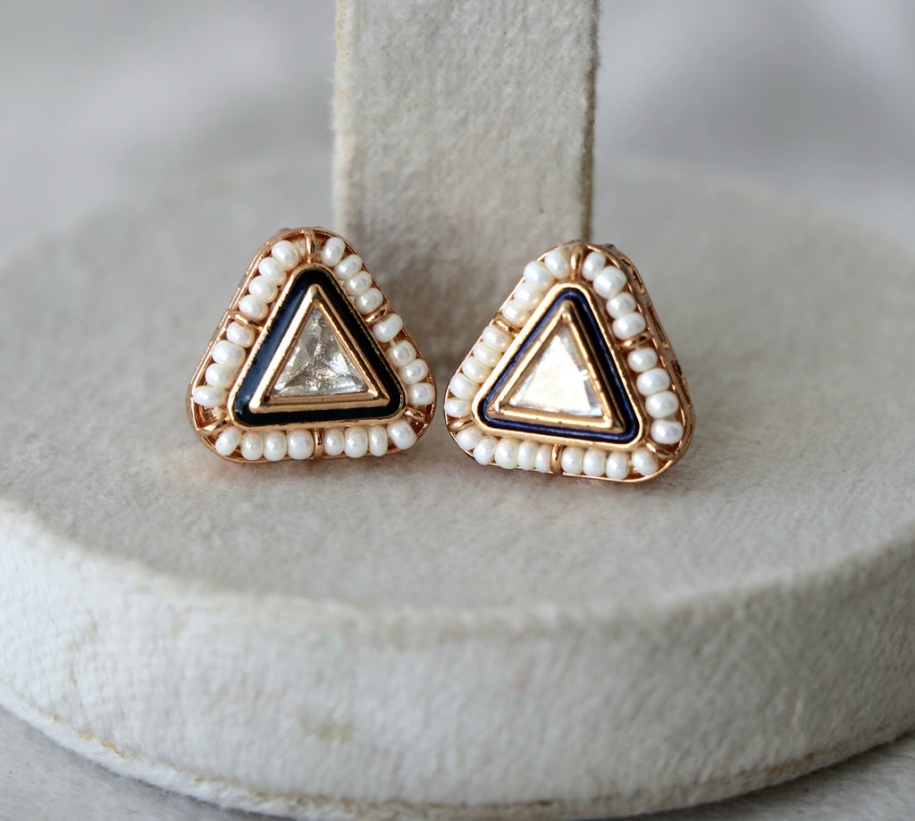 Triune Pearl  Gem Earrings