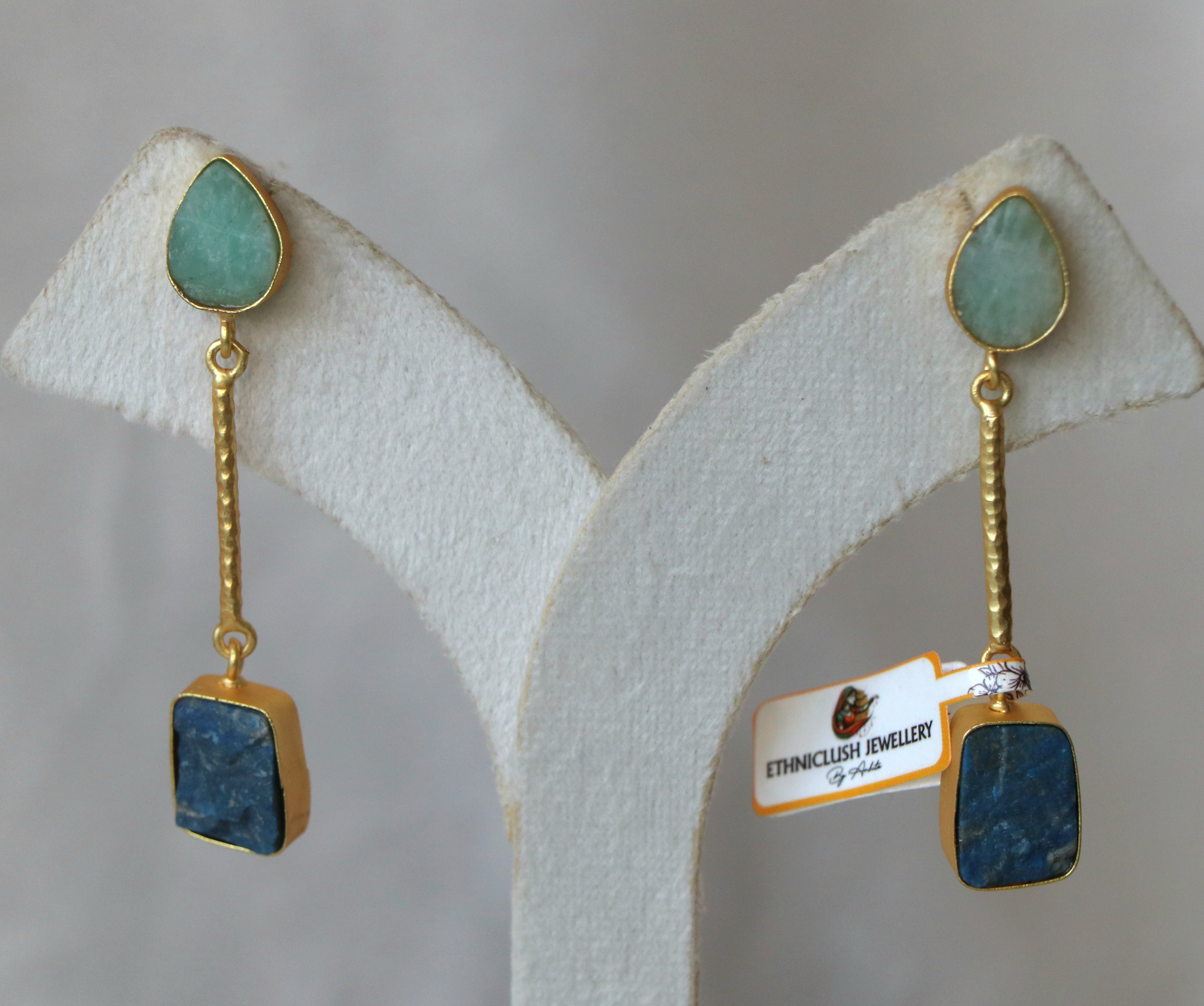 Drop Raw Stone Earrings