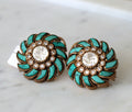 Turquoise Radiance Floral Earrings