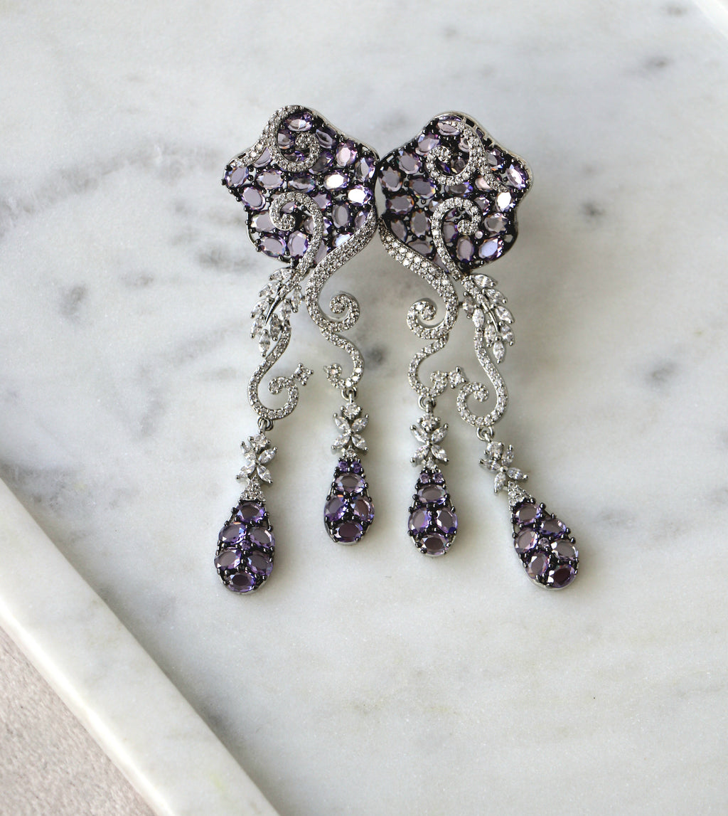 Velvet Bloom Cocktail Earrings
