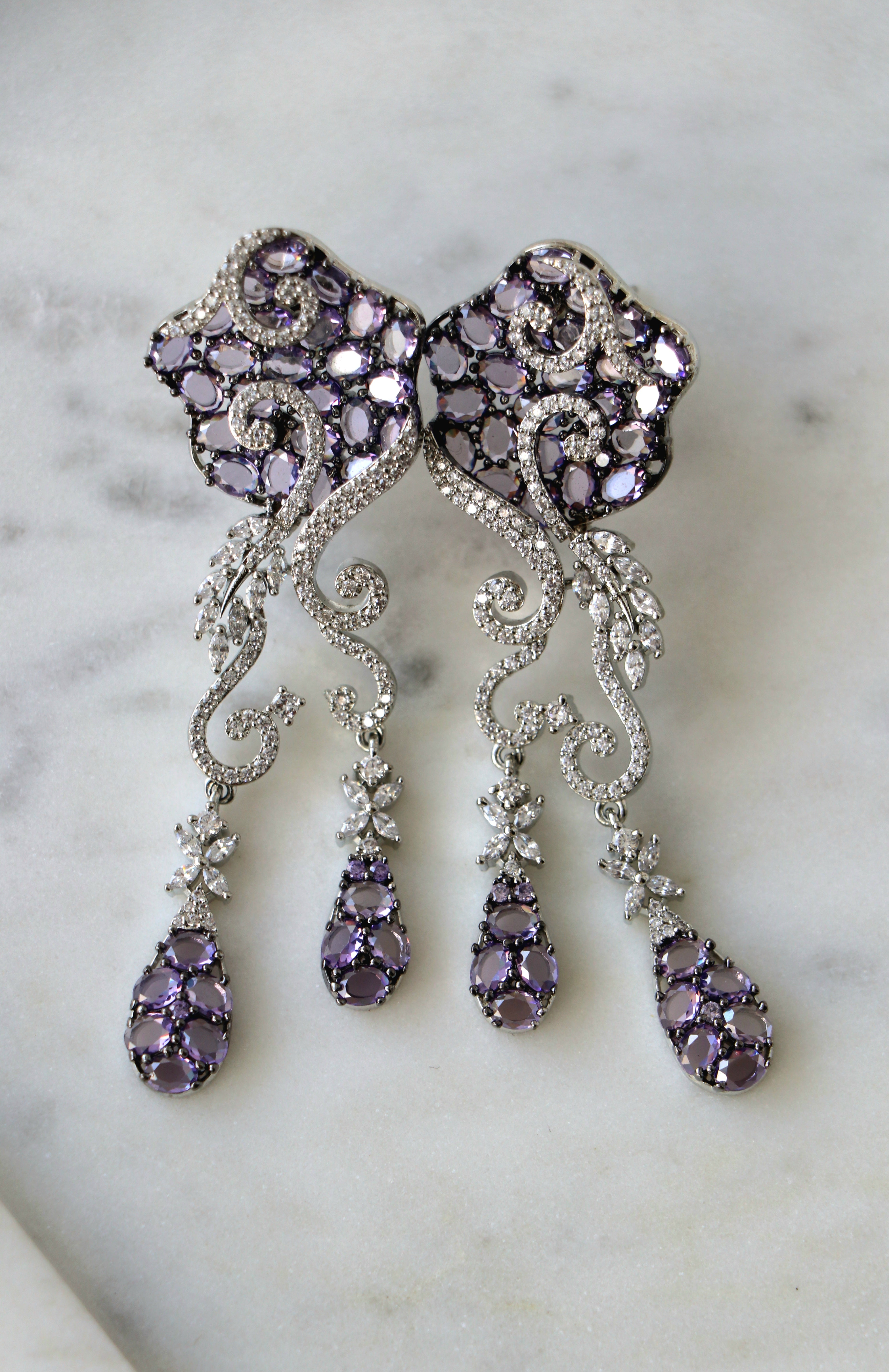Velvet Bloom Cocktail Earrings