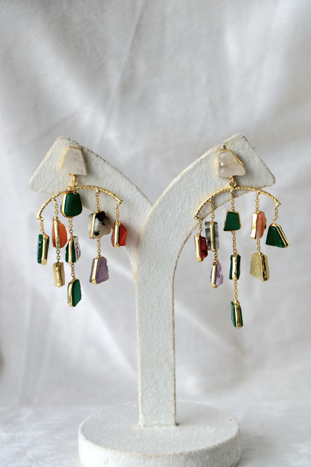 Verdant Cascade Gem Earrings