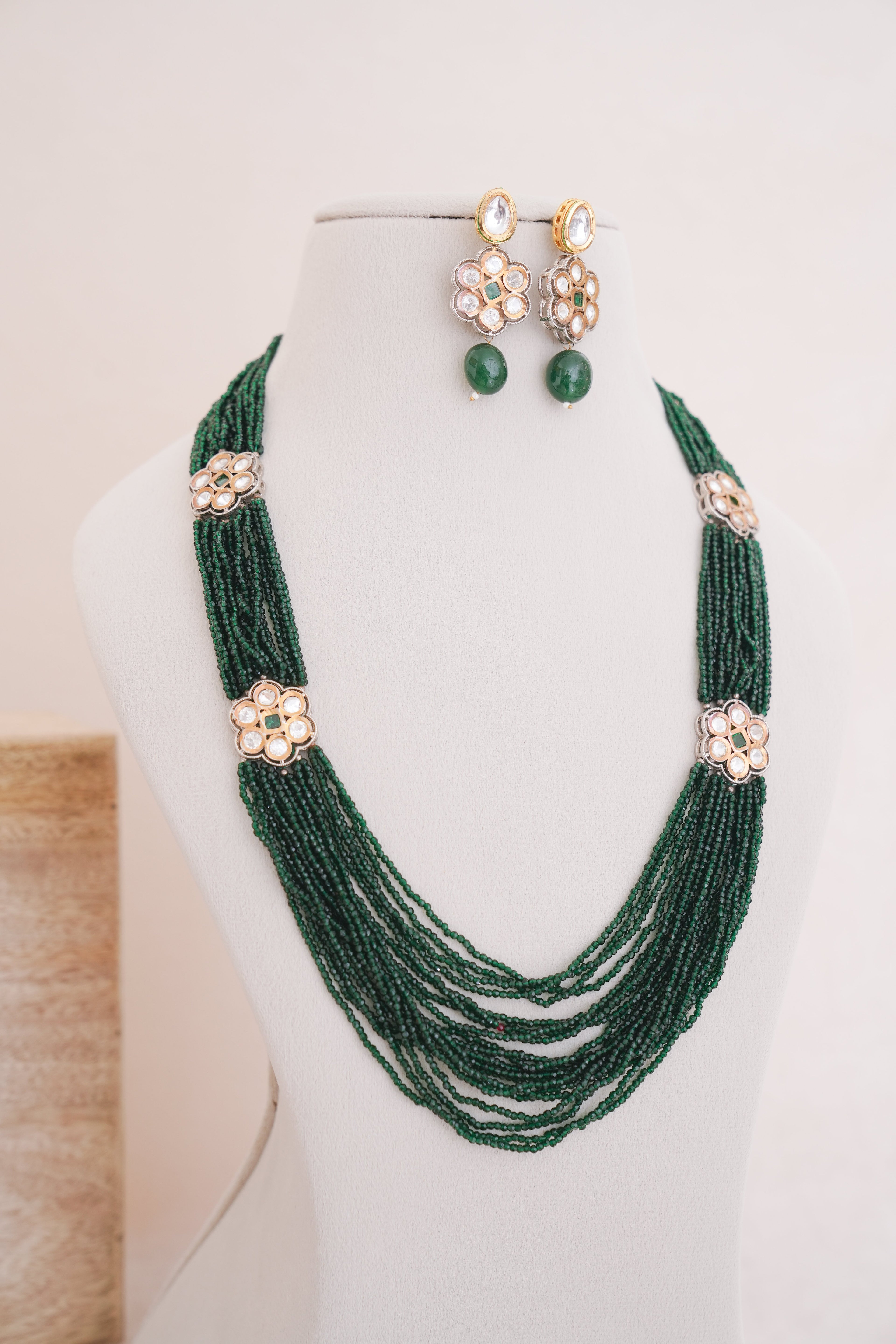 Kundan Multi Strand Necklace Set