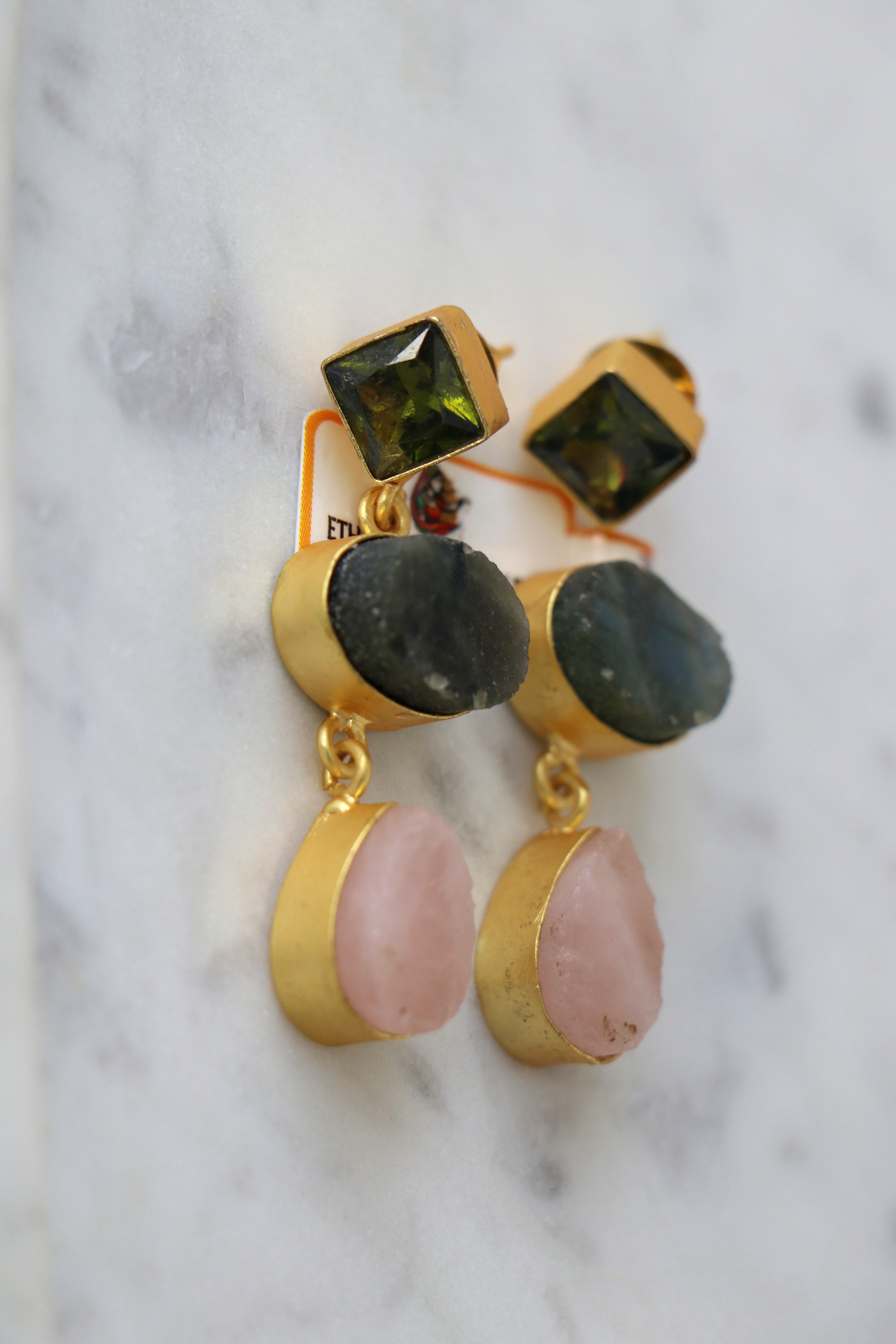 Flow Raw Gemstone Earrings