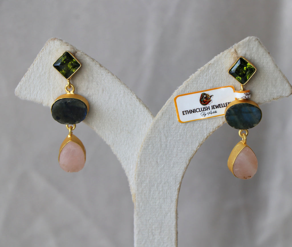 Flow Raw Gemstone Earrings