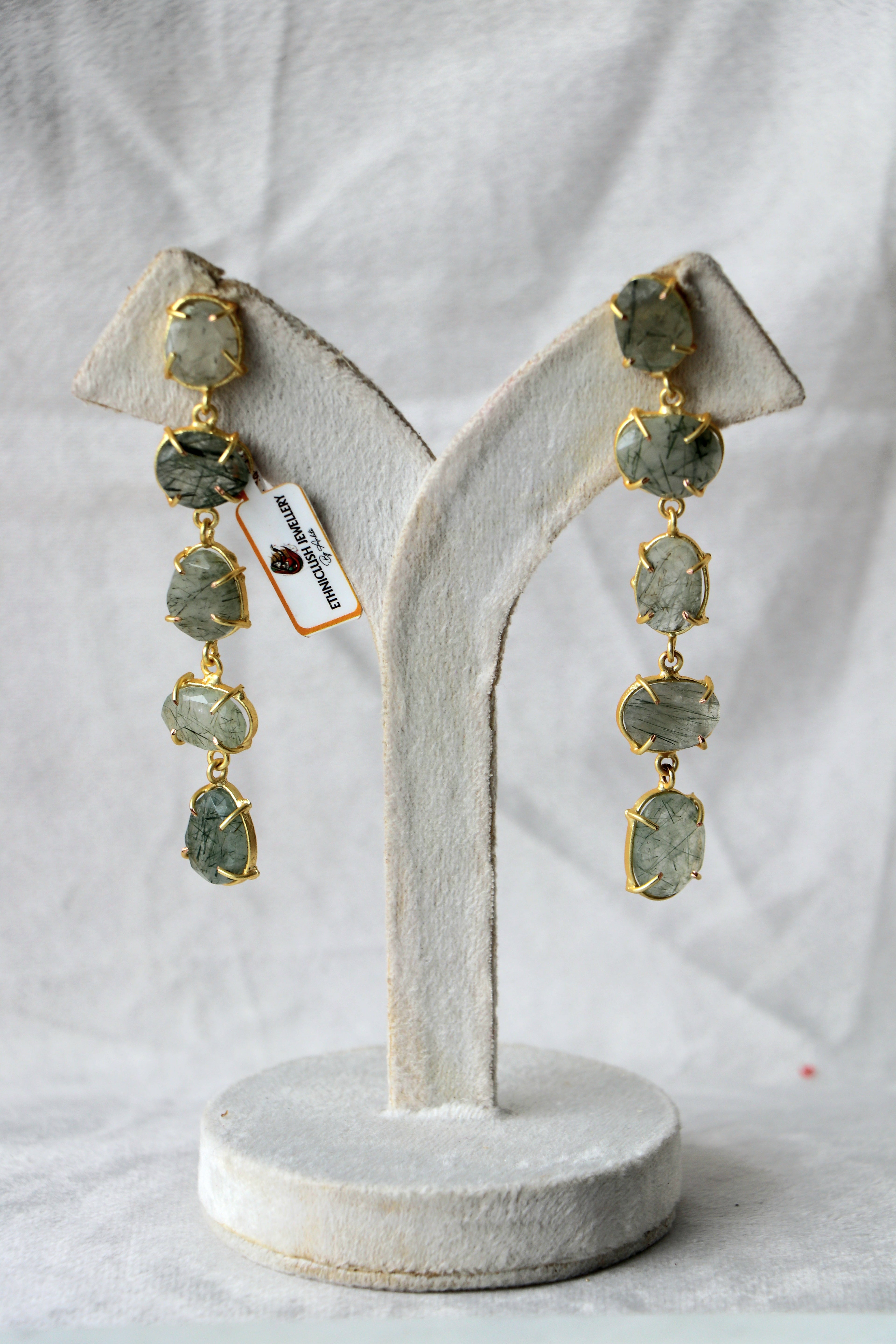 Verdant Crackle Cascade Earrings