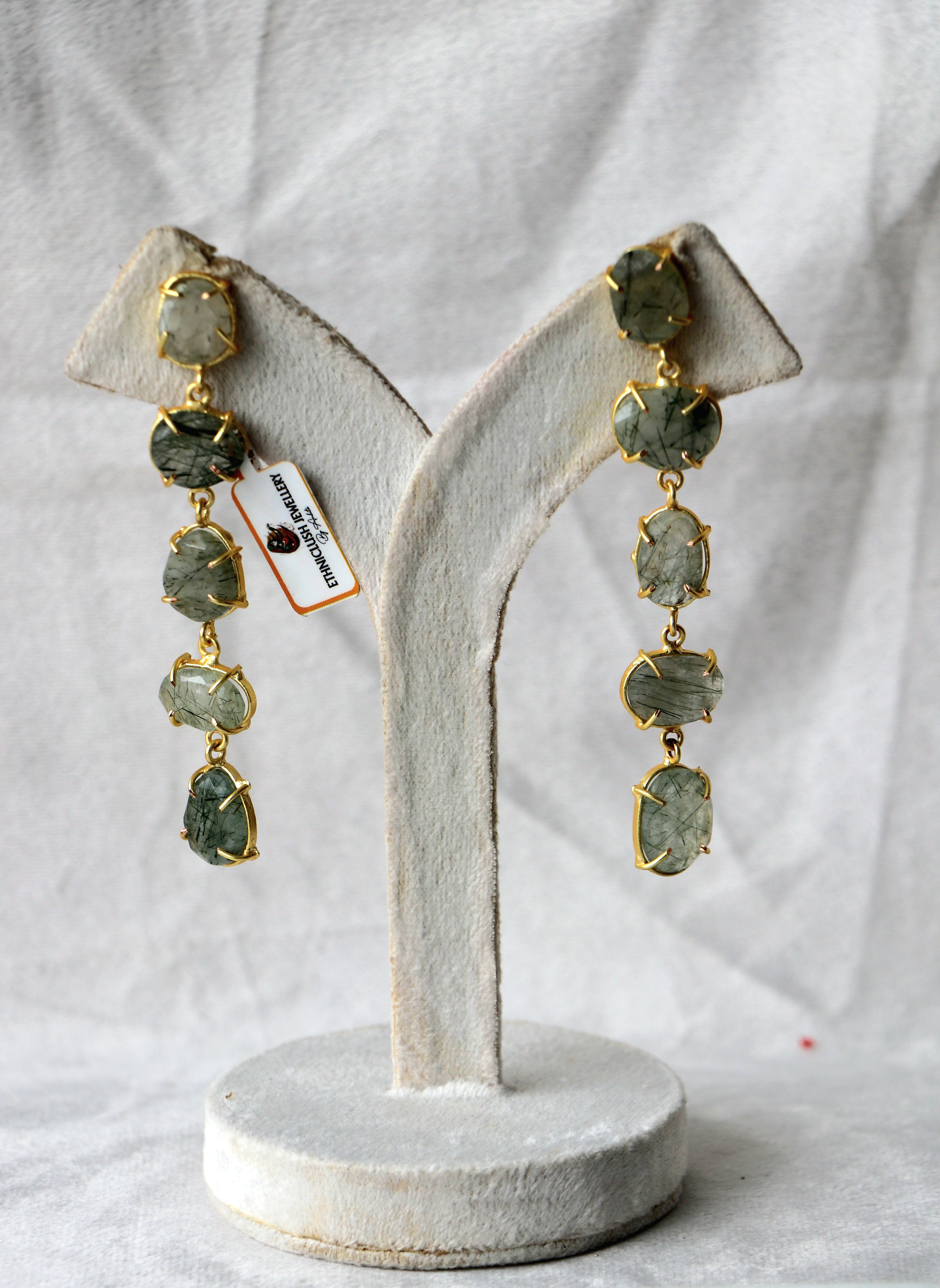 Verdant Crackle Cascade Earrings