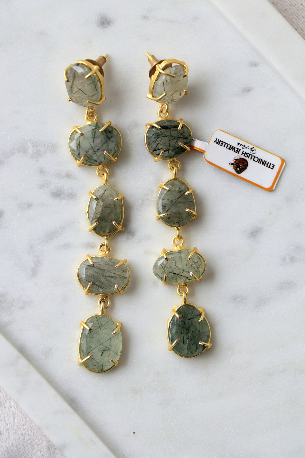 Verdant Crackle Cascade Earrings