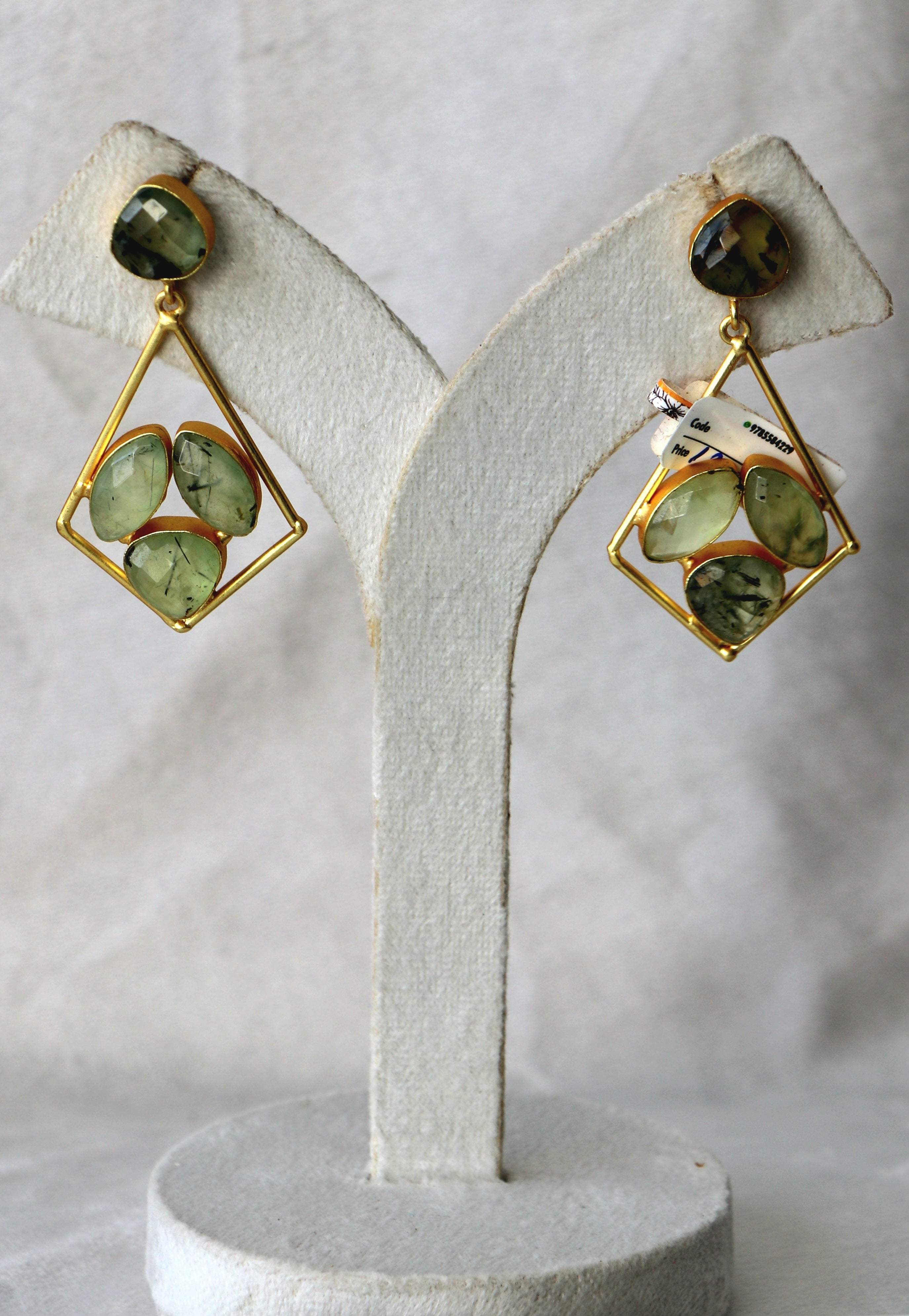 Verdant Geometry Statement Earrings
