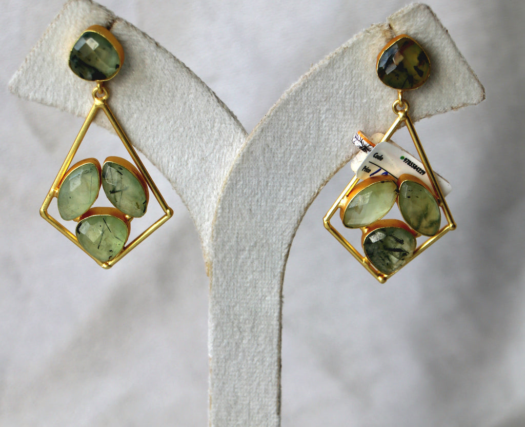 Verdant Geometry Statement Earrings
