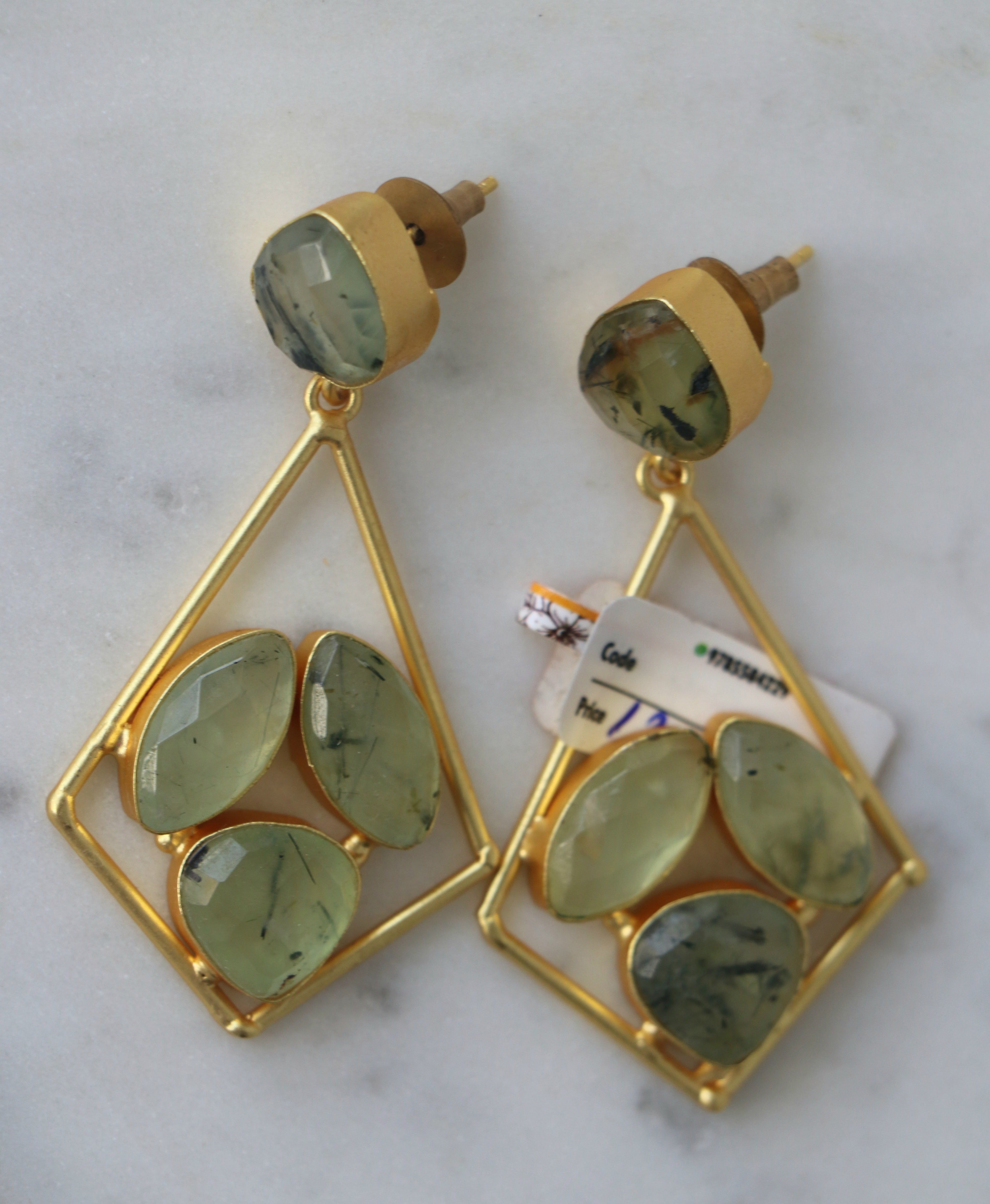 Verdant Geometry Statement Earrings