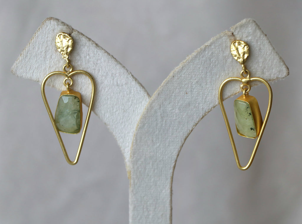 Verdant Heart Gemstone Earrings