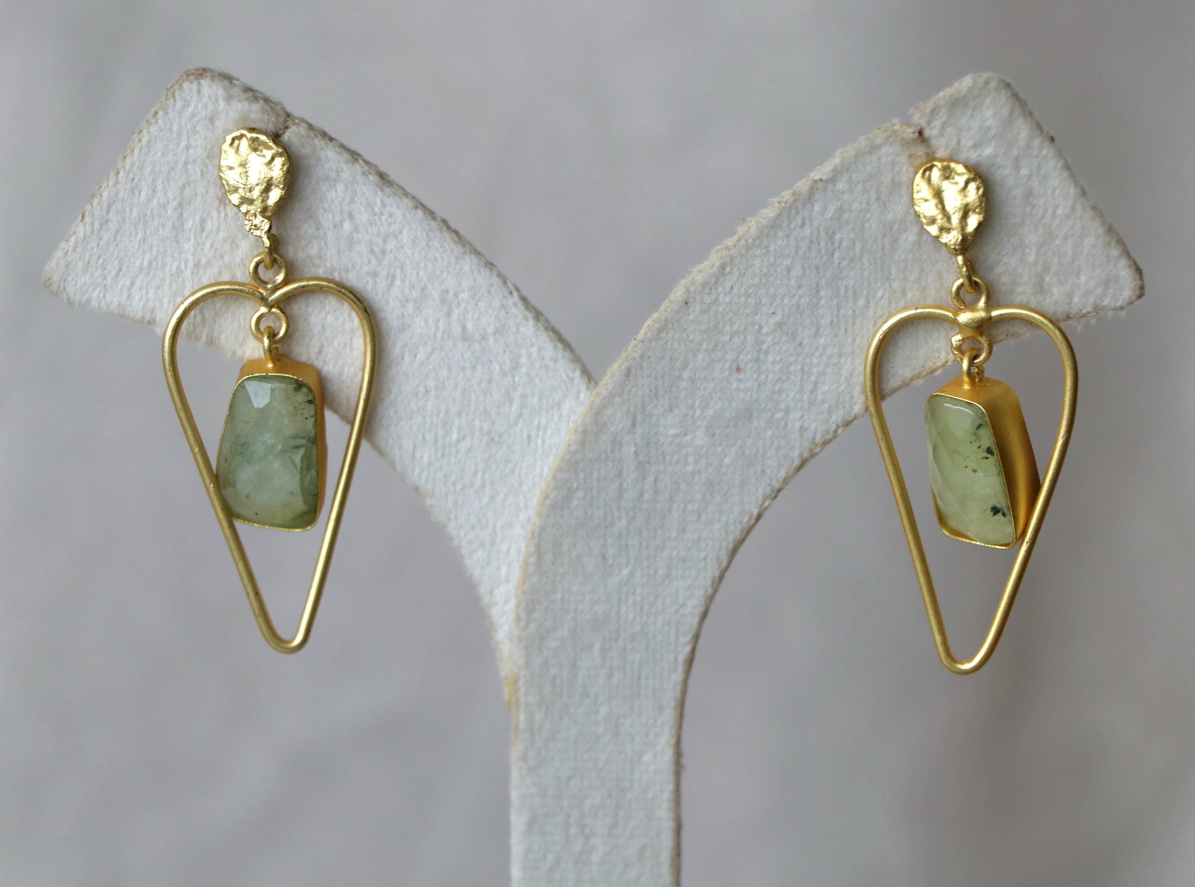 Verdant Heart Gemstone Earrings