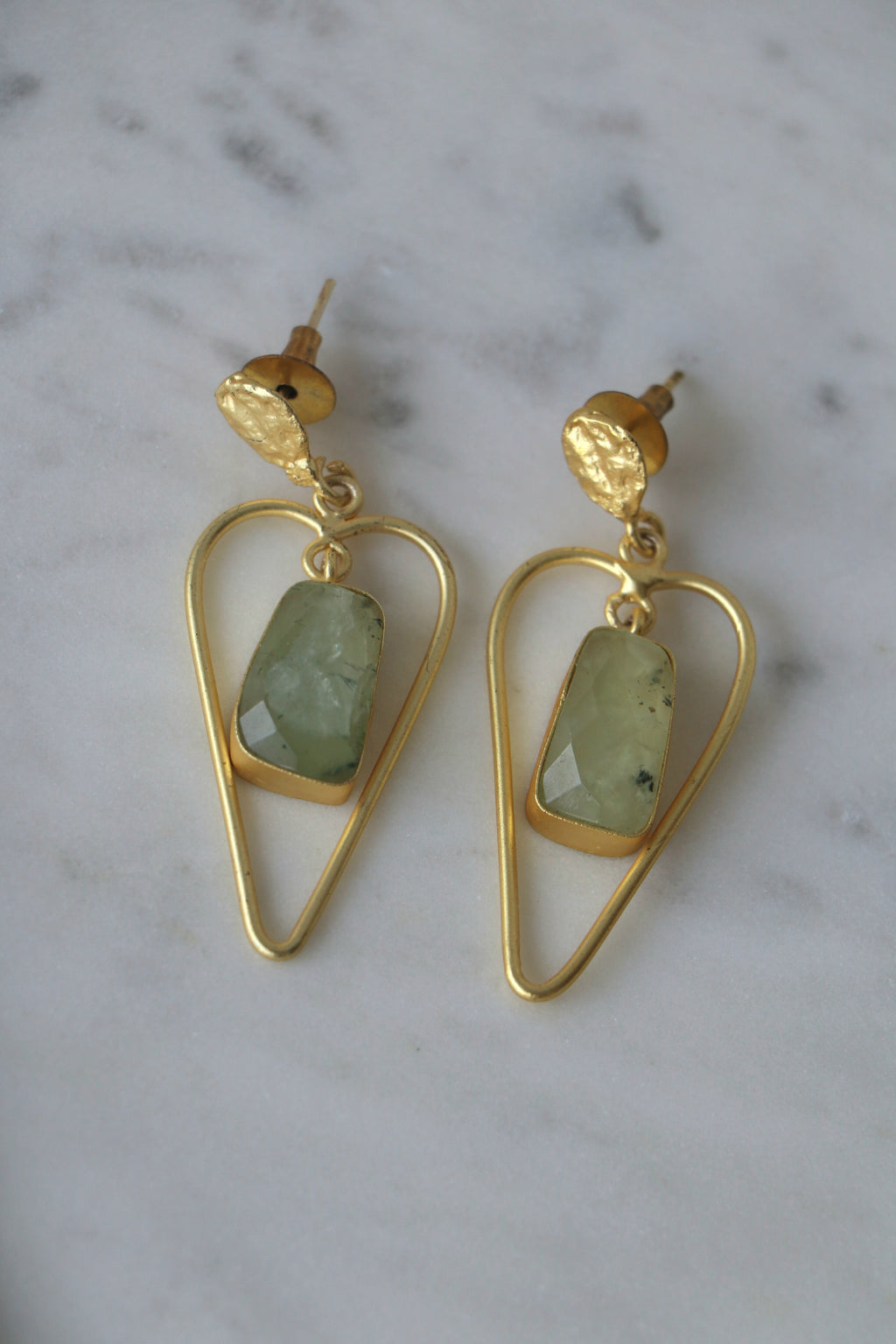 Verdant Heart Gemstone Earrings