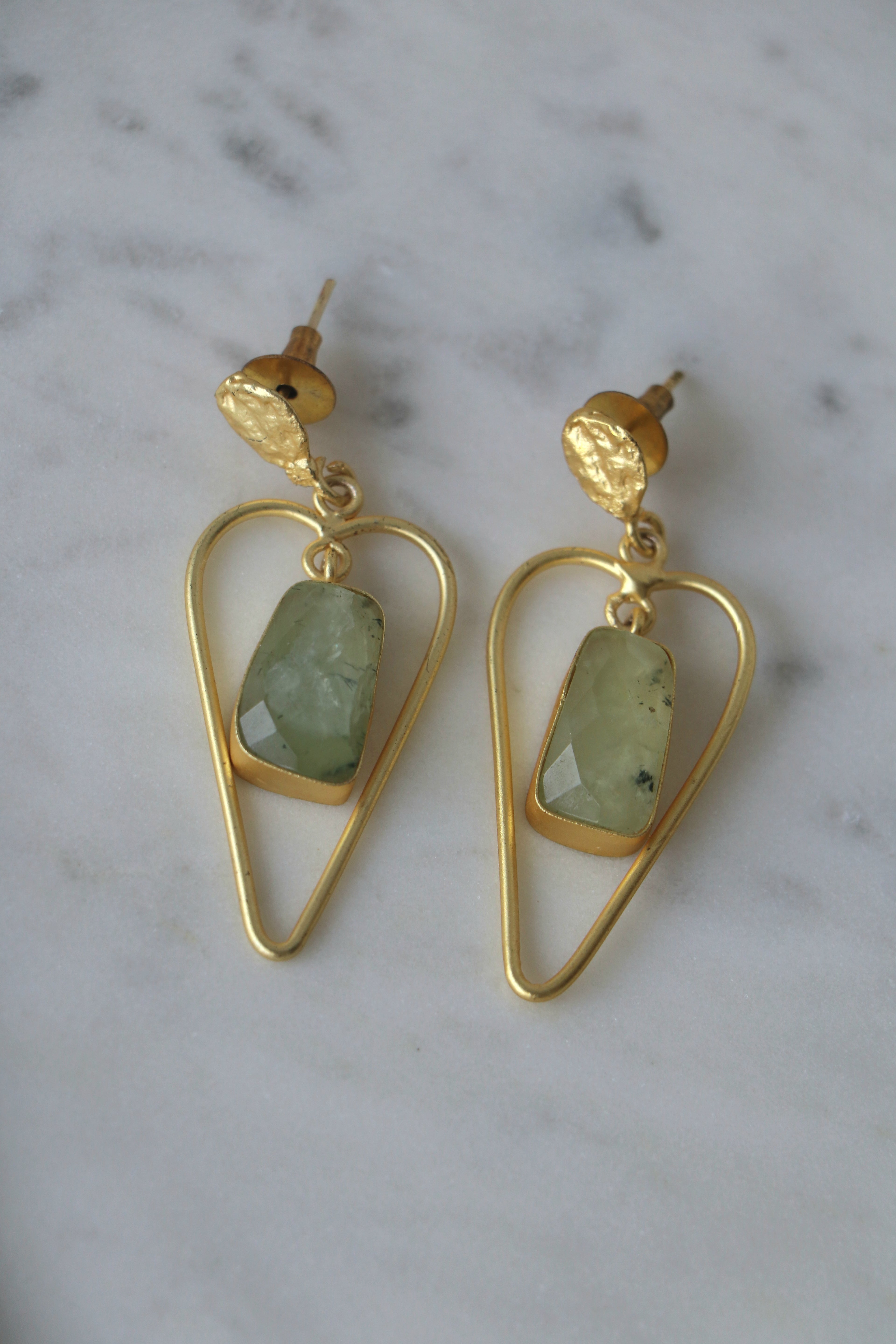 Verdant Heart Gemstone Earrings