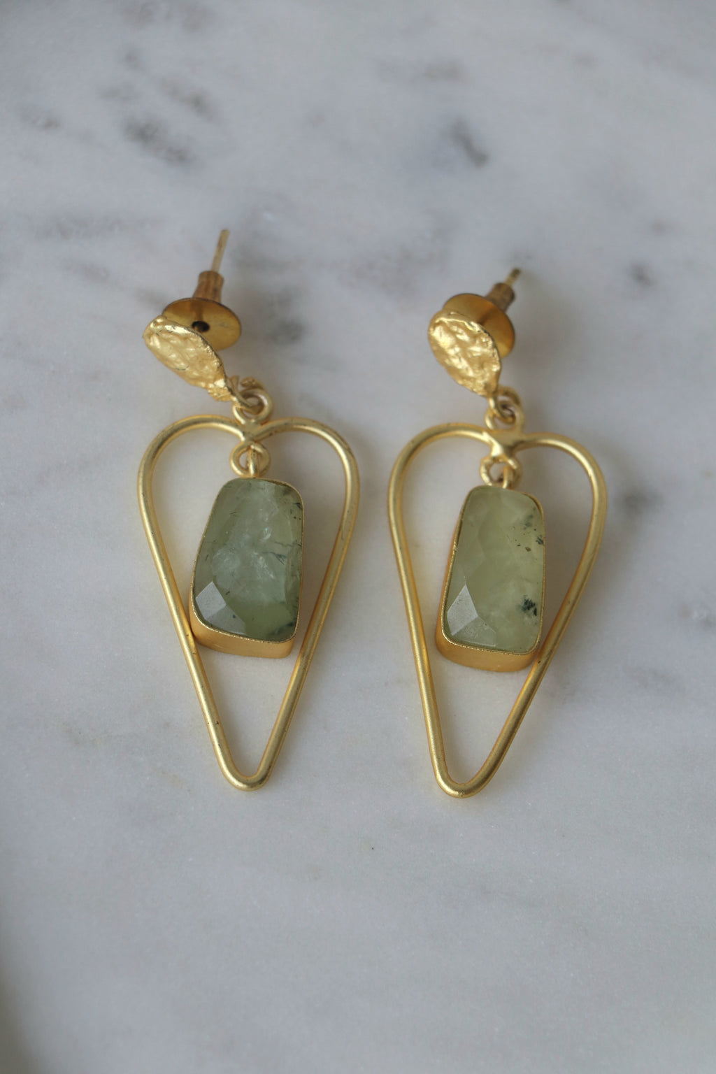 Verdant Heart Gemstone Earrings
