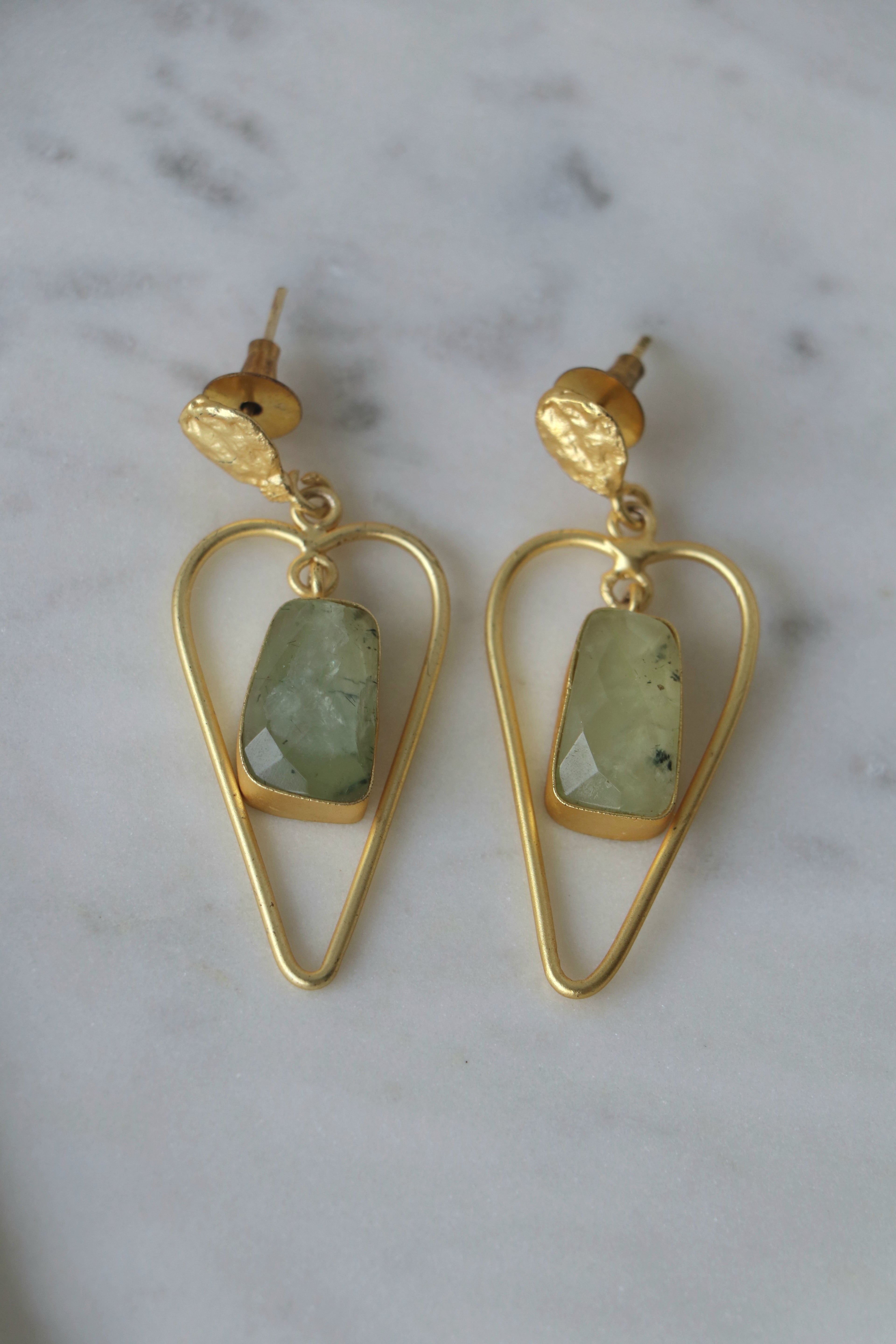 Verdant Heart Gemstone Earrings