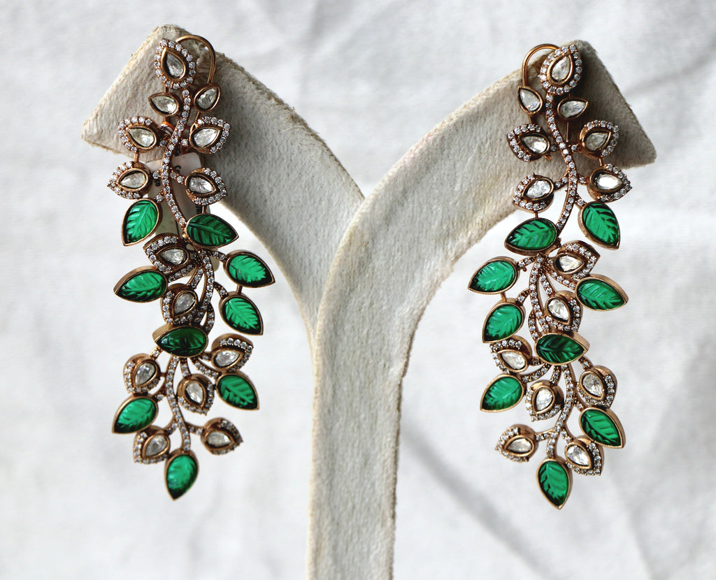 Verdant Leaf Cascade Earrings
