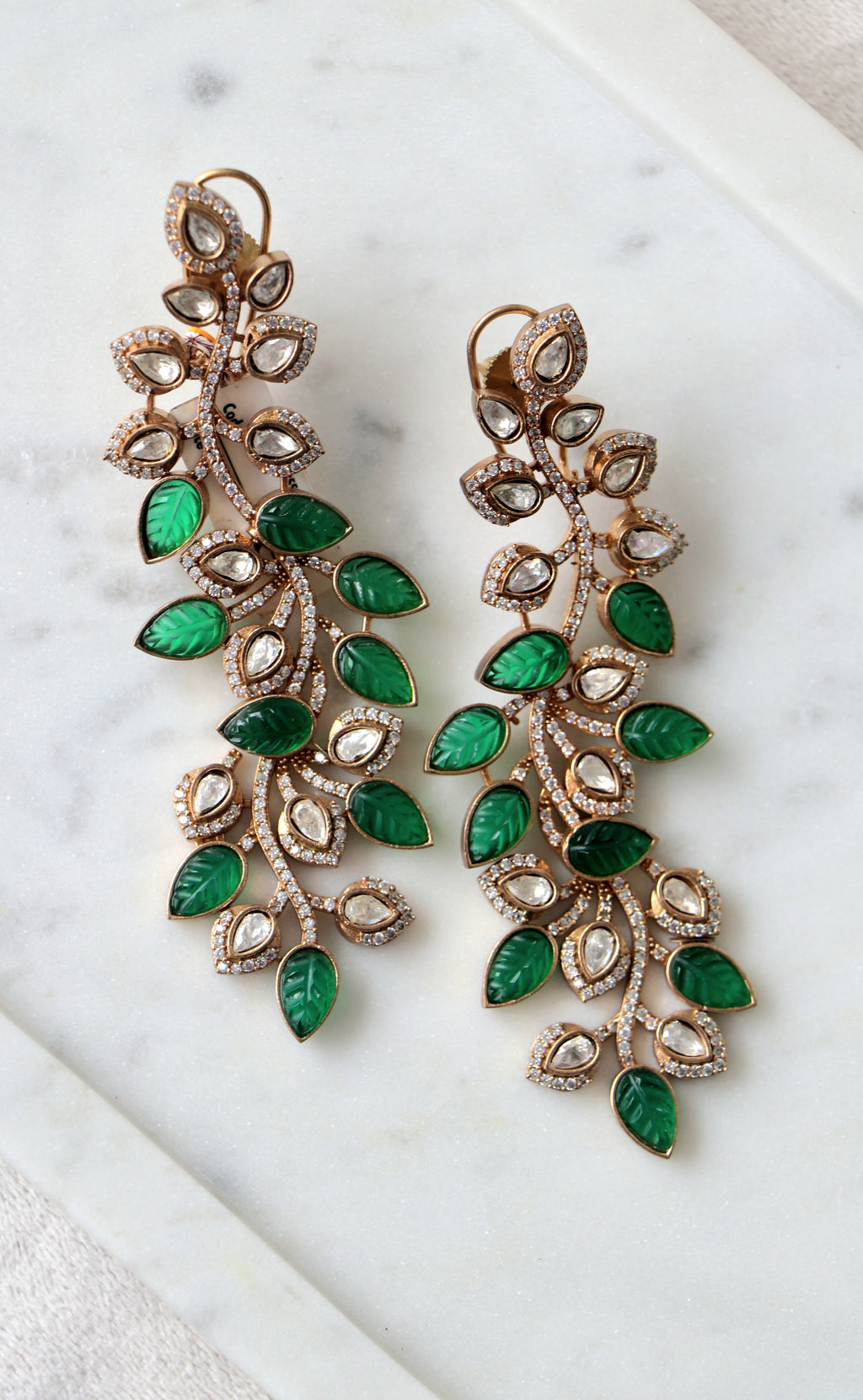 Verdant Leaf Cascade Earrings