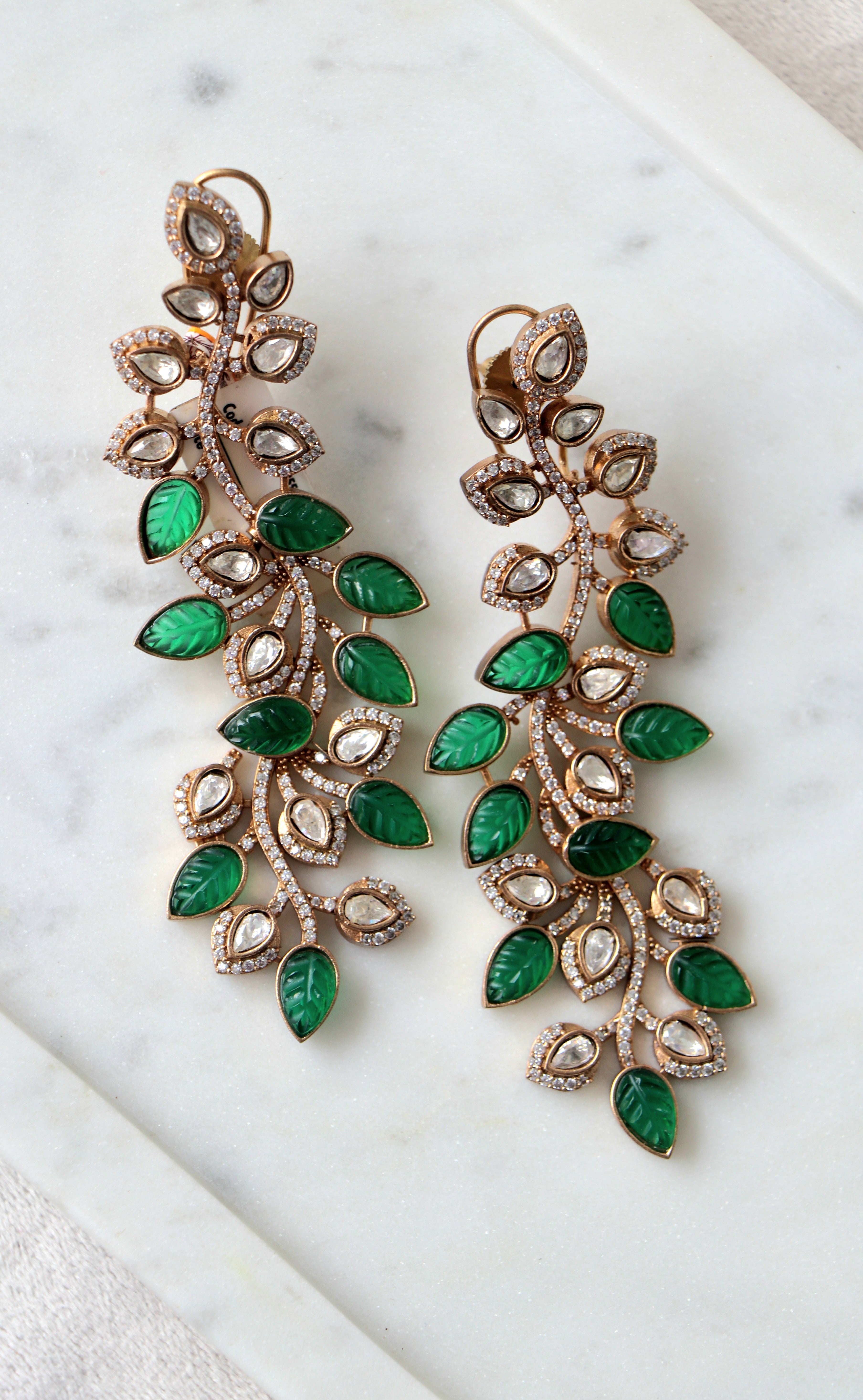 Verdant Leaf Cascade Earrings