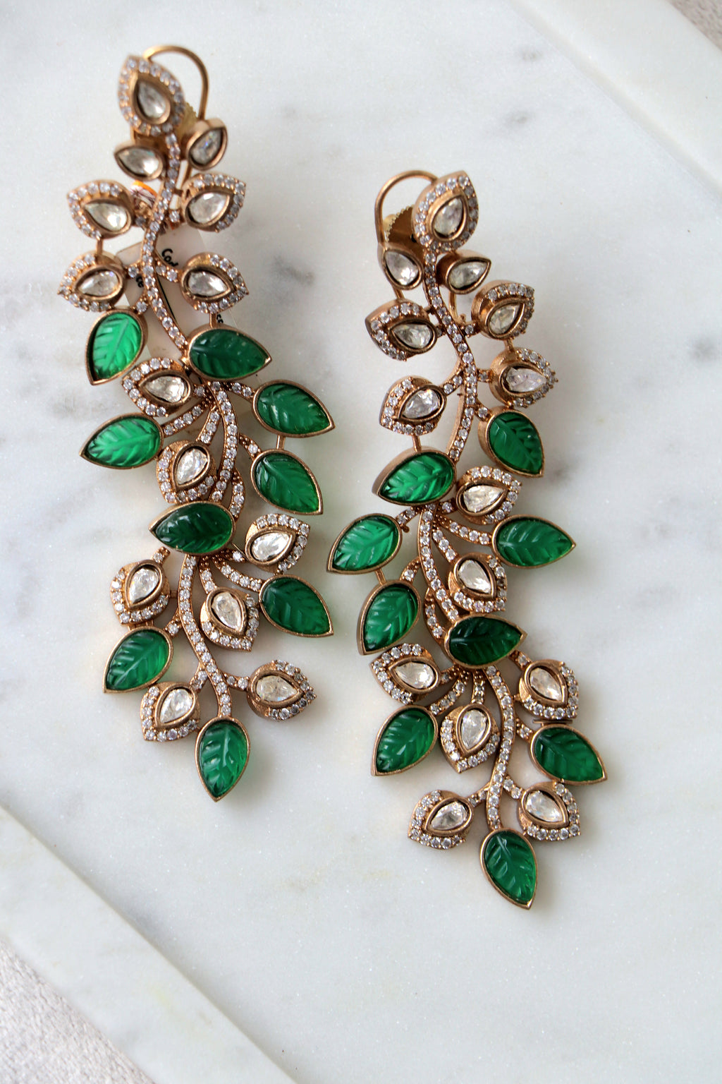 Verdant Leaf Cascade Earrings