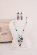 Verdant Reverie Pendant  Earring Set