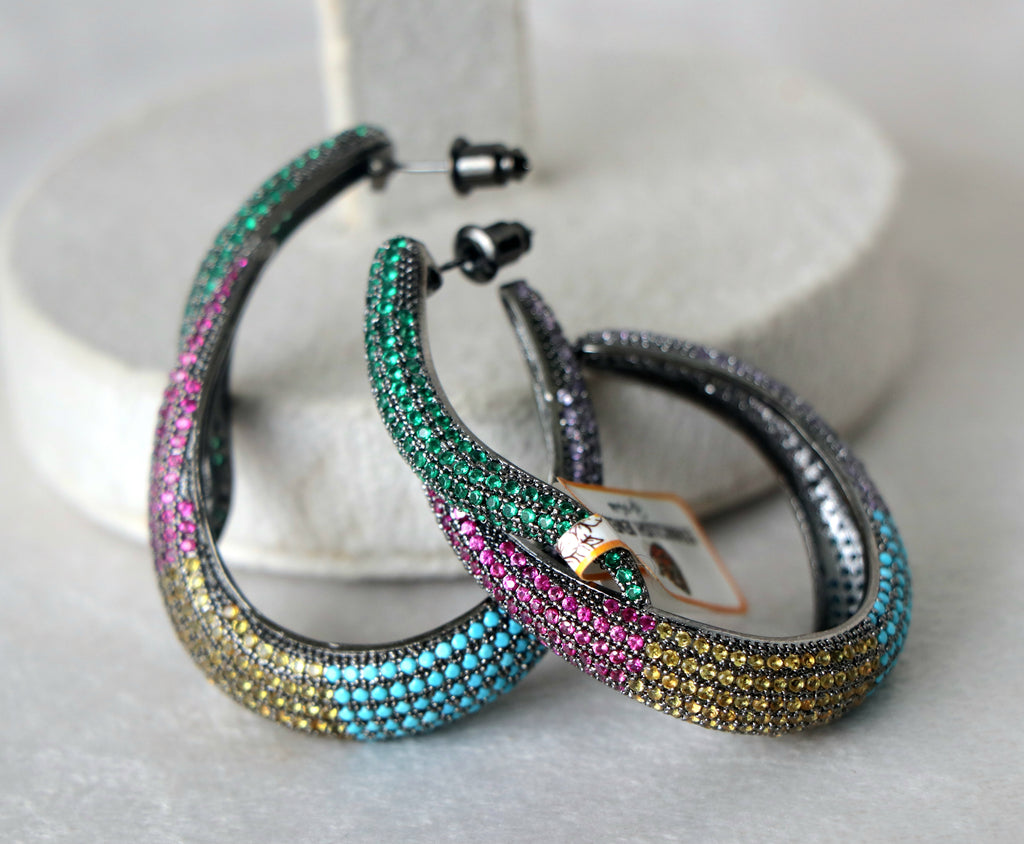 Vibrant Spectrum Hoop Earrings
