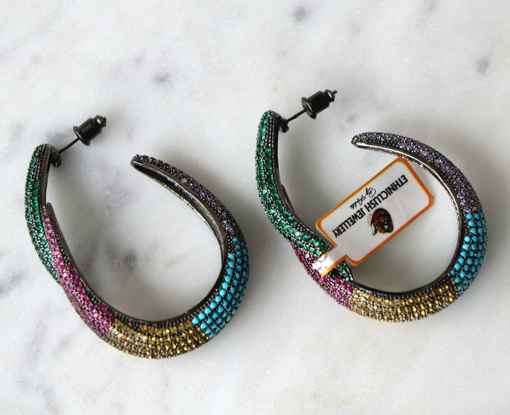 Vibrant Spectrum Hoop Earrings